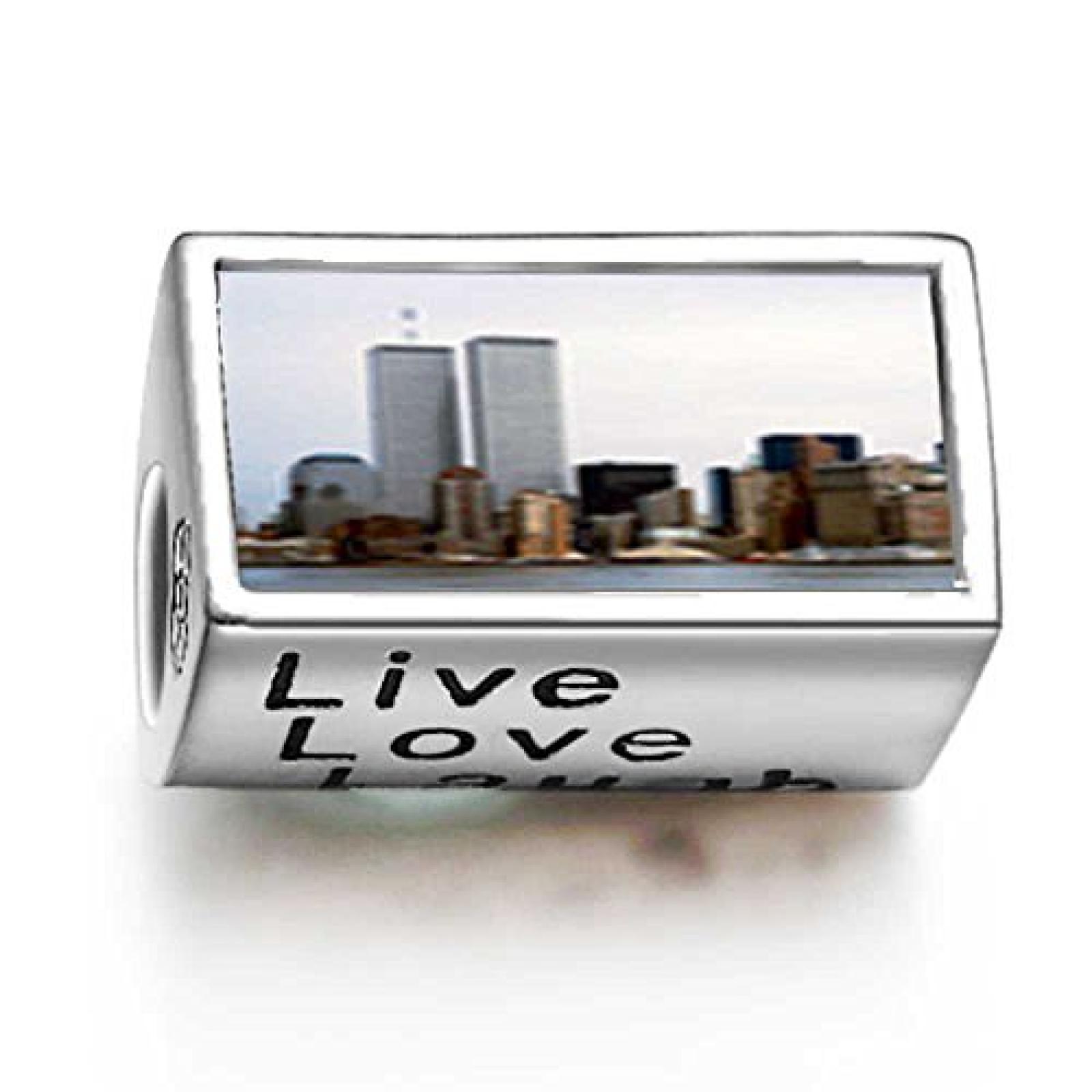 loyallove New York Twin Towers W?rter Live Love Laugh Bead Charm 