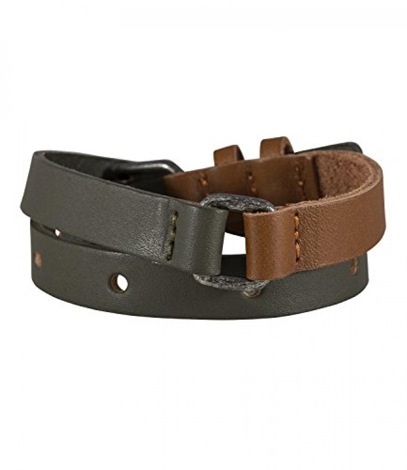 SIX MAN grün-braunes Leder Armband mit Schnallenverschluss (243-747) SIX MAN grün-braunes Leder Armband mit Schnallenverschluss (243-747)