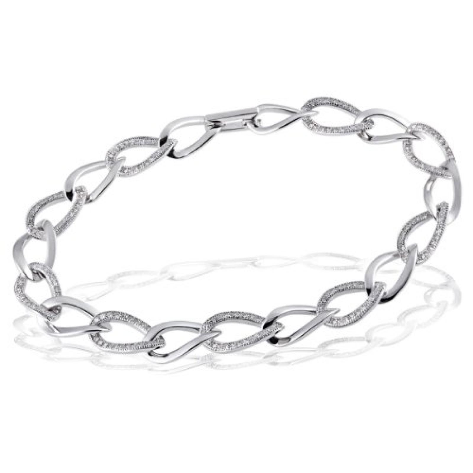 Goldmaid Damen-Armband 925 Sterling Silber Glamour 234 weiße Zirkonia 19,5 cm Pa A6277S 