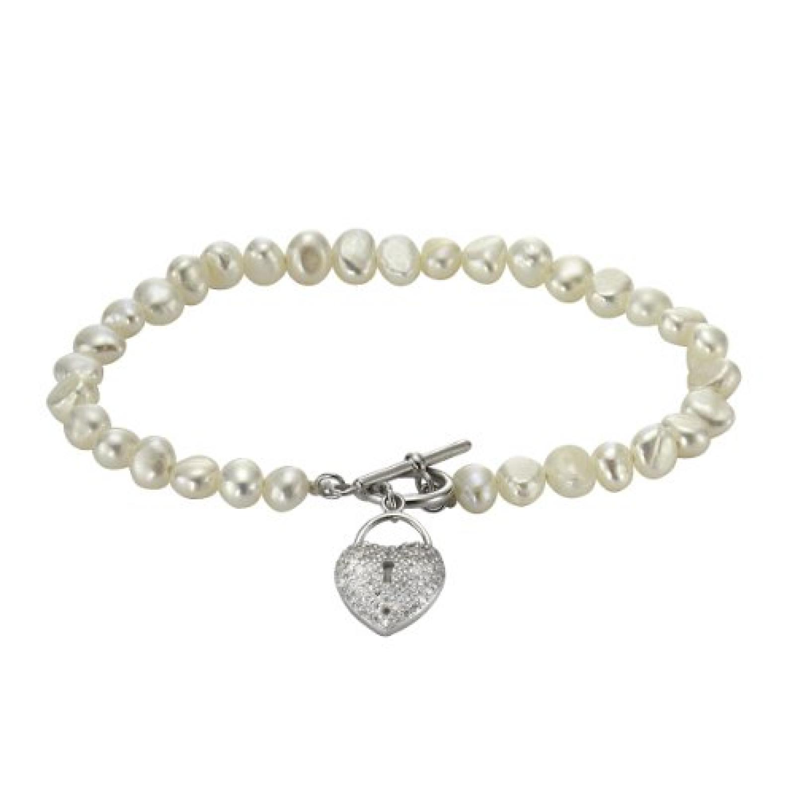 ZEEme Damen Armband 925 Sterling Silber rhodiniert Muschel wei&szlig; 358260108 