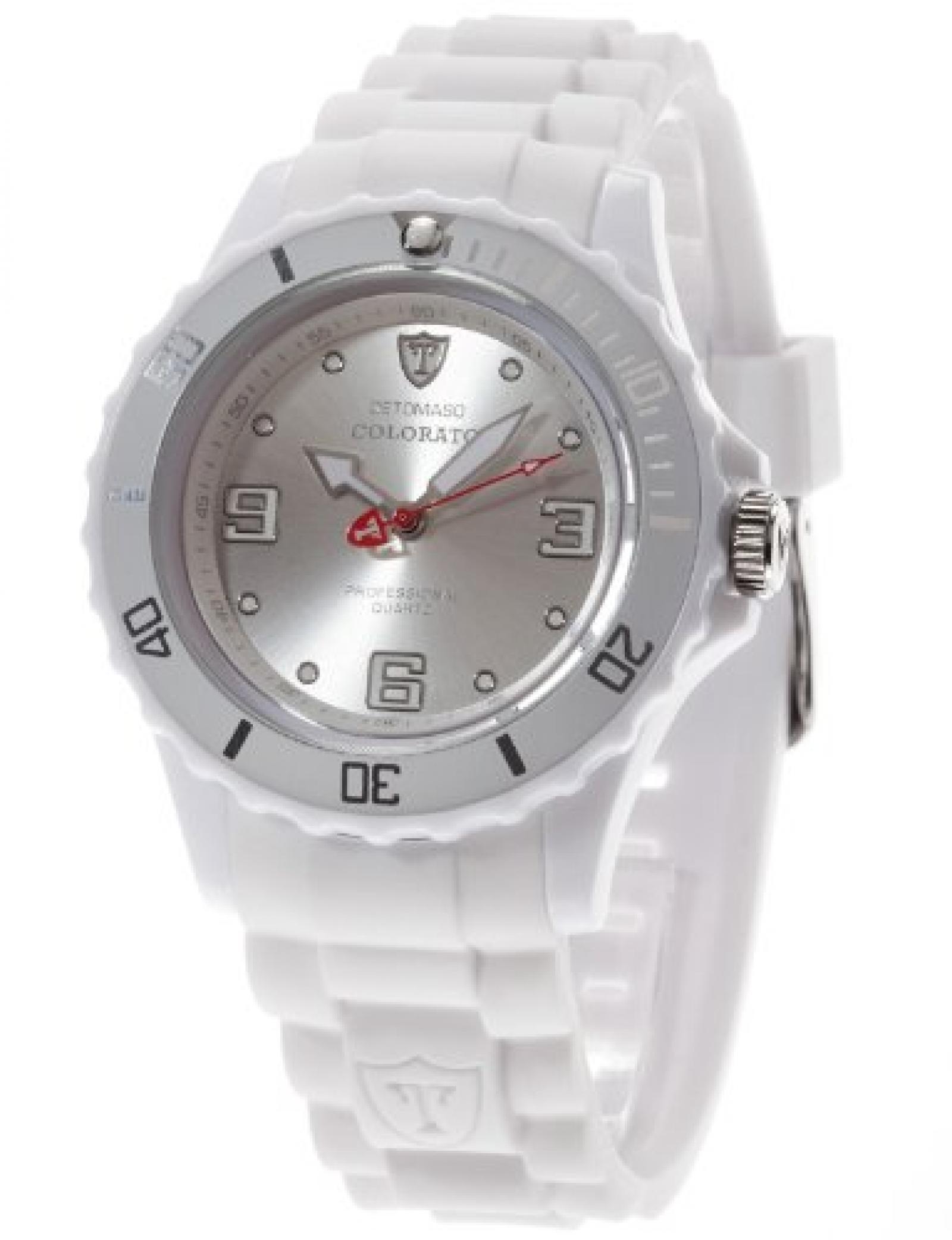 DeTomaso  Damen-Armbanduhr COLORATO White Analog Quarz Silikon DT3007-A 