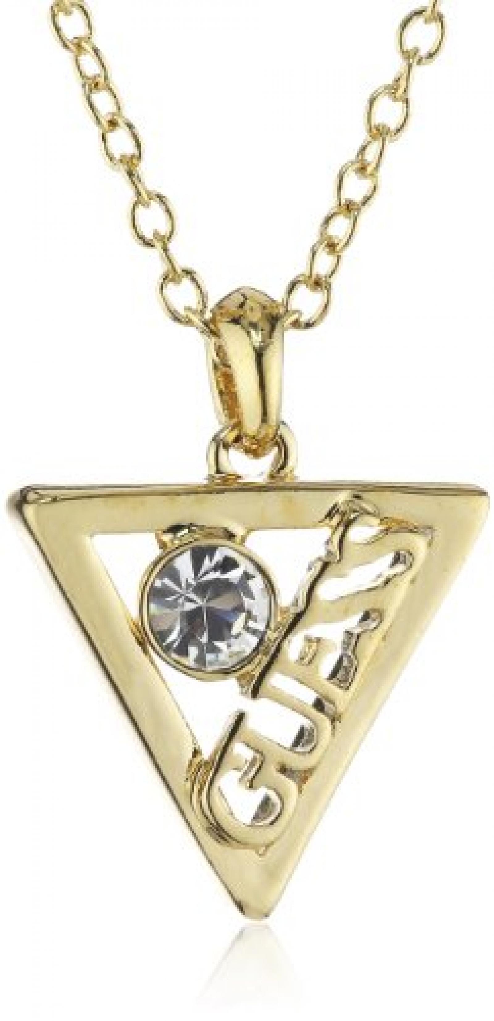 Guess Damen Halskette Iconically Guess Edelstahl Kristall 40 cm vergoldet UBN71318 
