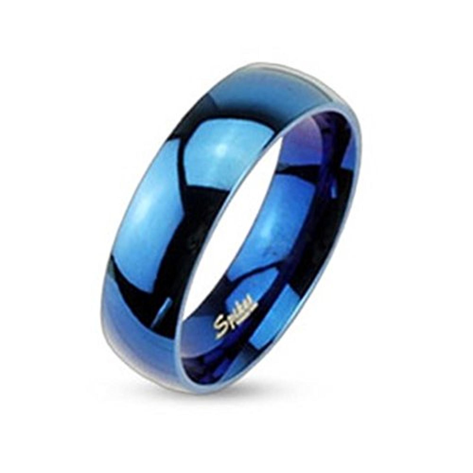Coolbodyart Edelstahl Unisex Band Ring Blau gl&auml;nzend polliert 6mm breit verf&uuml;gbare Ringr&ouml;&szlig;en 47 (15) - 69 (22) 