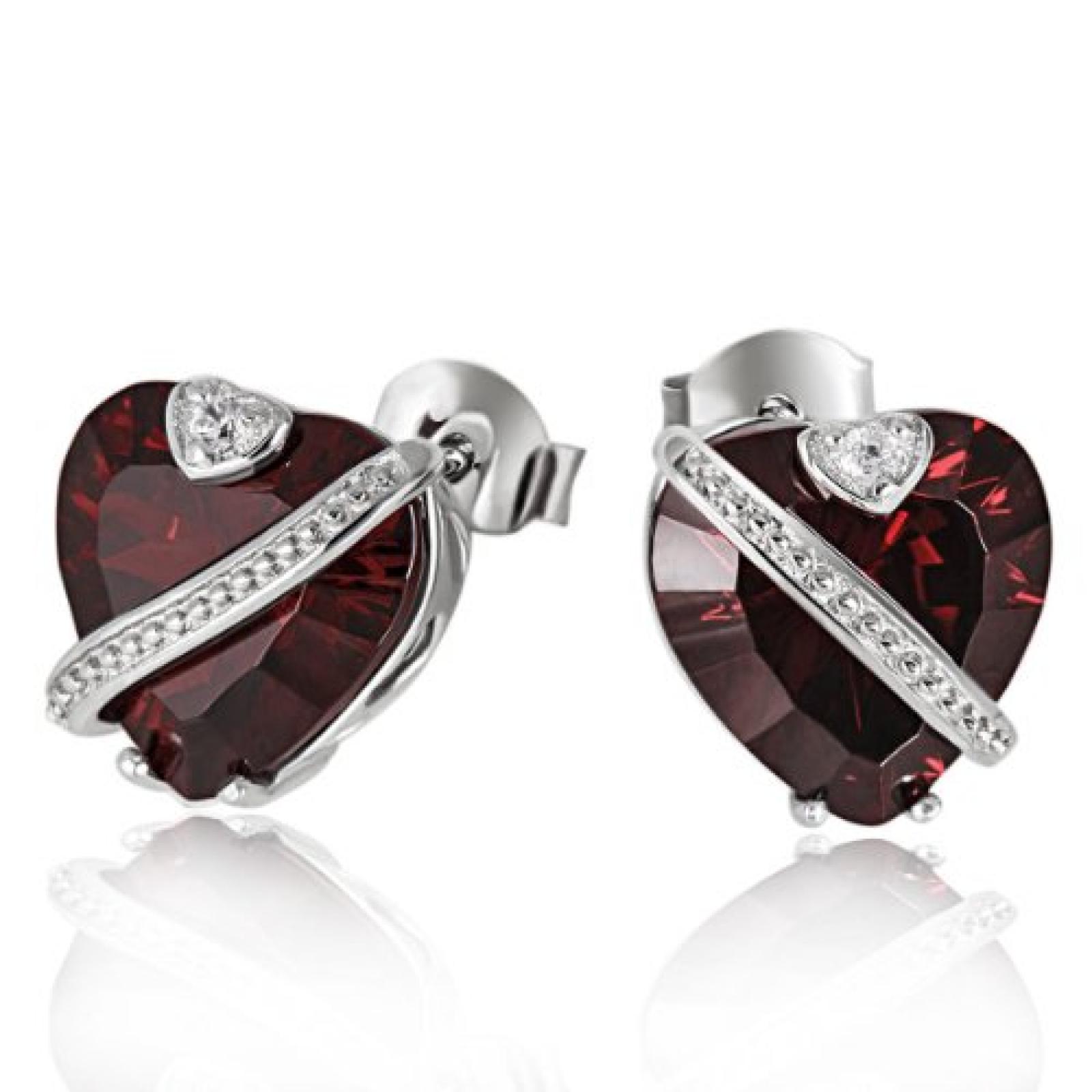 Collana Donna Argento 925 Roberto Giannotti Angelo Con Cuori Dorati E Zirconi Rossi E Bianchi Gia371