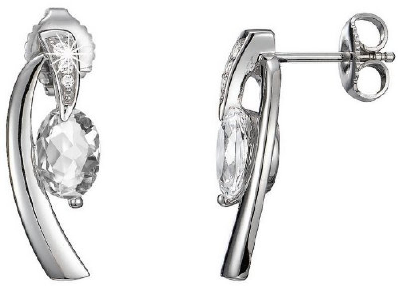 Pierre Cardin Damen-Ohrstecker 925 Sterling Silber rhodiniert Kristall Zirkonia Etoile filante wei&szlig; PCER90202A000 