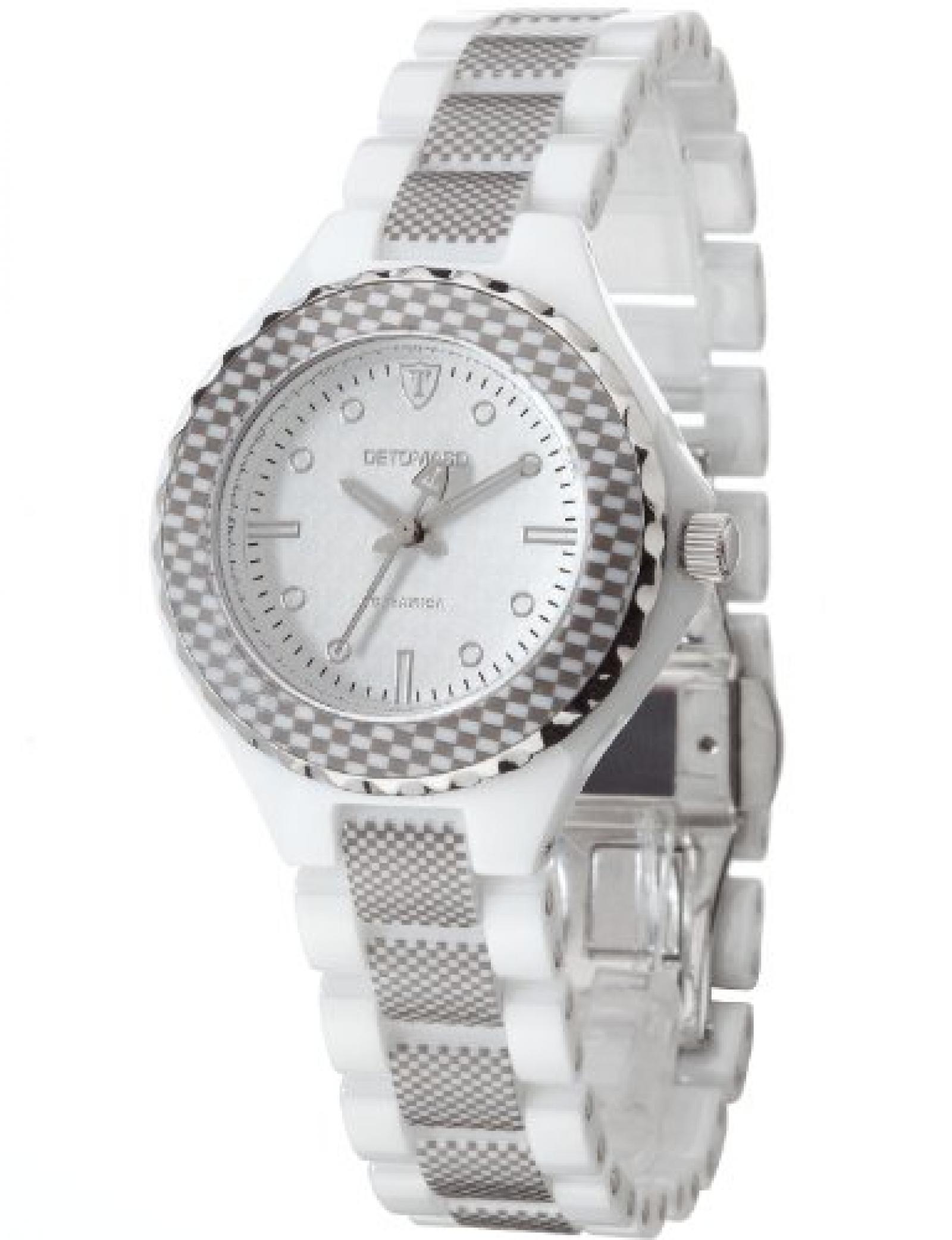 Detomaso Damen-Armbanduhr XS FEDERICA White Ladies Analog Quarz Keramik DT3010-B 