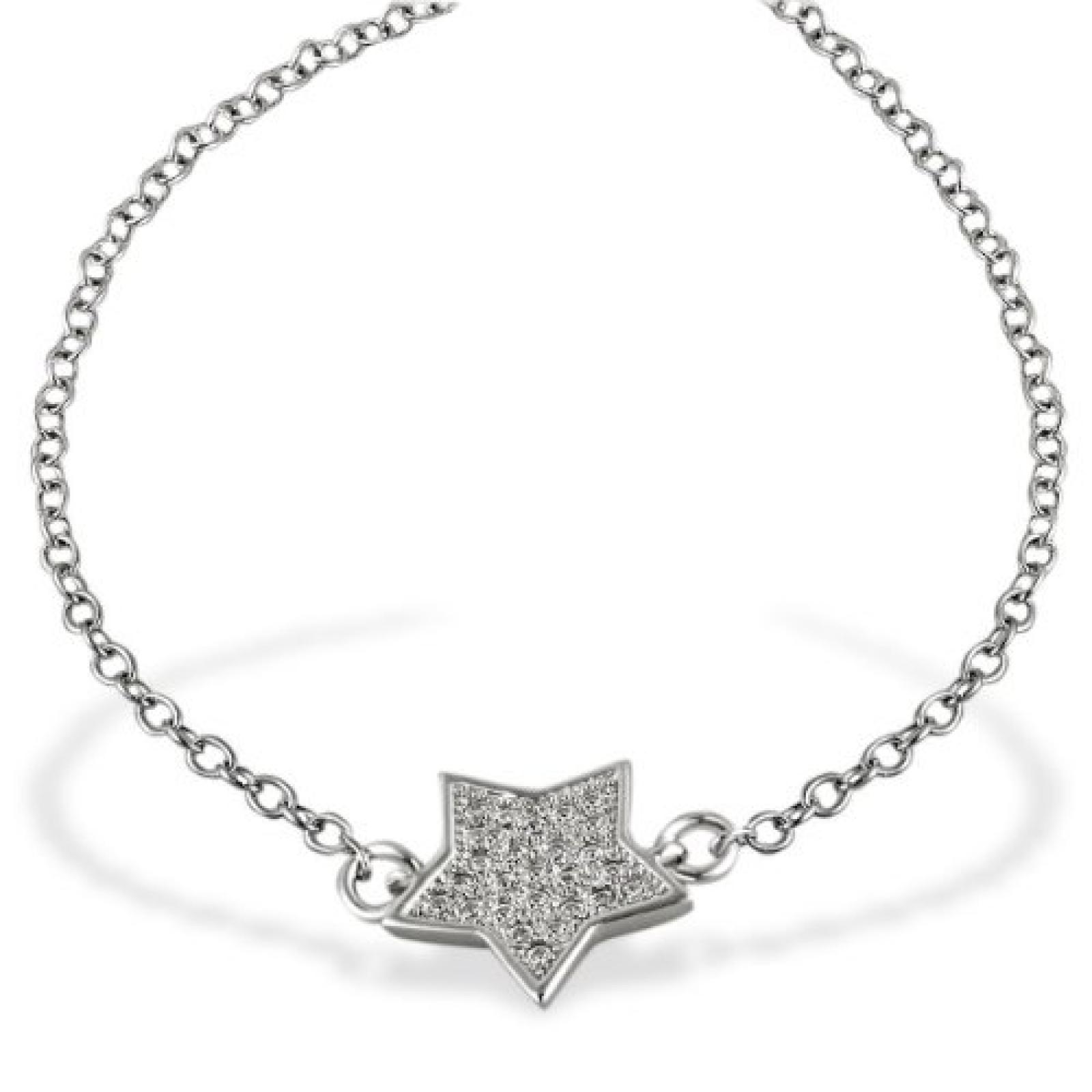 Goldmaid Damen-Armband Stern 925 Silber 26 weiße Zirkonia 19,5 cm Fo A5904S 