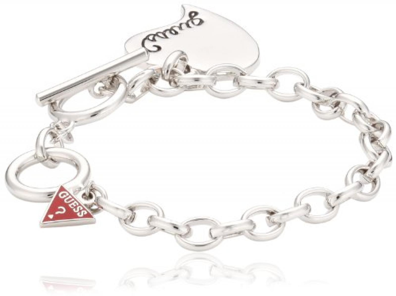 Guess Damen-Armband Metall mit Herzanh&auml;nger UB306500 