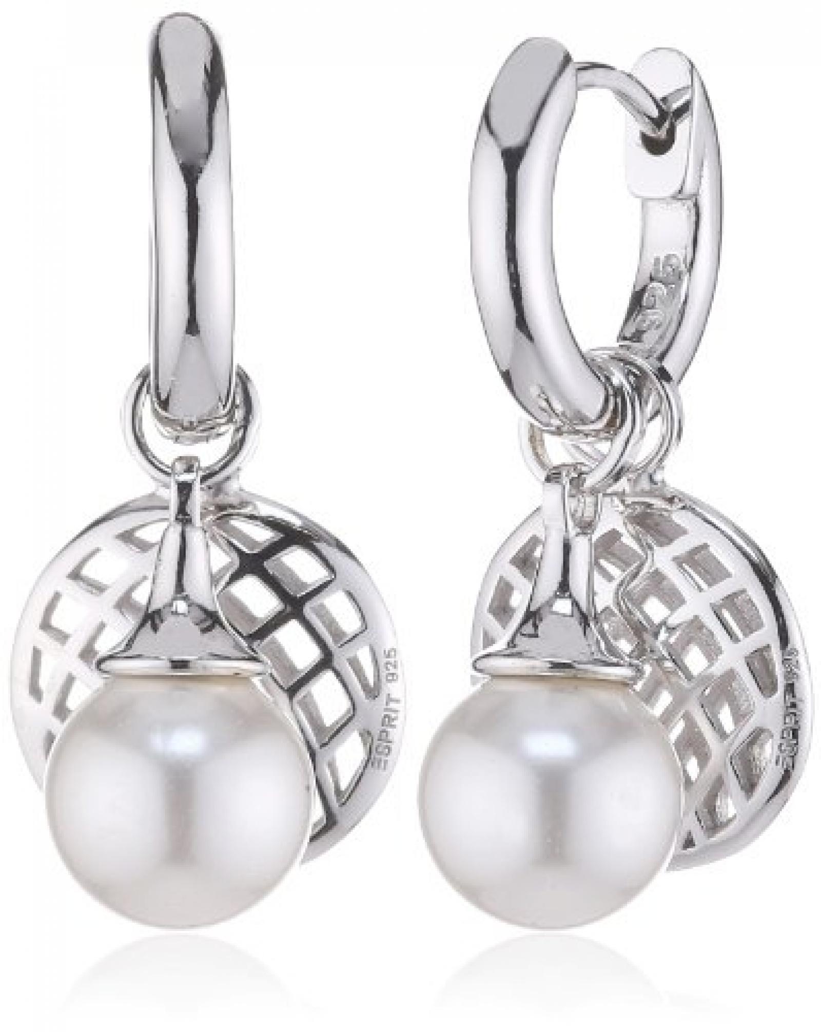 ESPRIT Jewels Damen-Creolen Pearl Lattice 925 Sterling Silber 28.2 mm S.ESCO90784A000 ESPRIT Jewels Damen-Creolen Pearl Lattice 925 Sterling Silber 28.2 mm S.ESCO90784A000