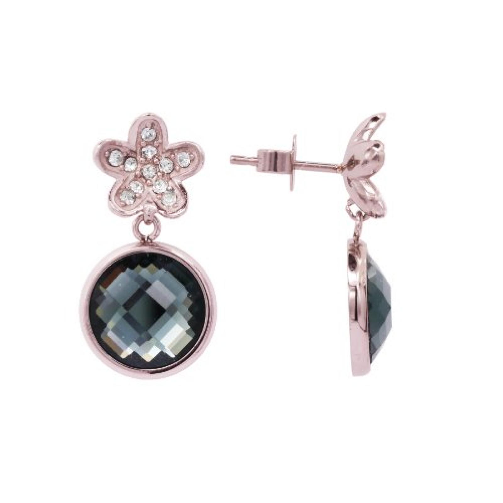 Mike Ellis Damen-Ohrstecker Edelstahl Zirkonia Glas grau CL-22 ear Mike Ellis Damen-Ohrstecker Edelstahl Zirkonia Glas grau CL-22 ear
