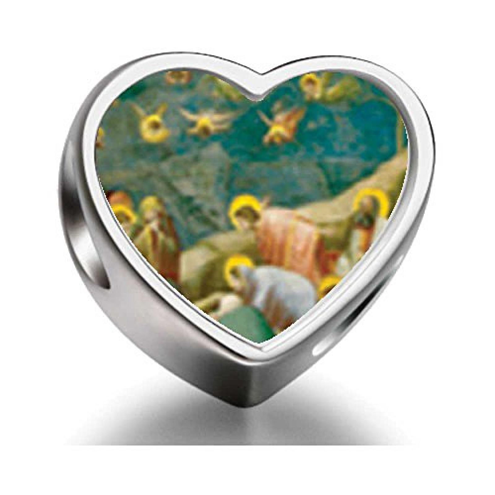 Rarelove The Mourning Of Christ Art Heart Photo Charm Beads 