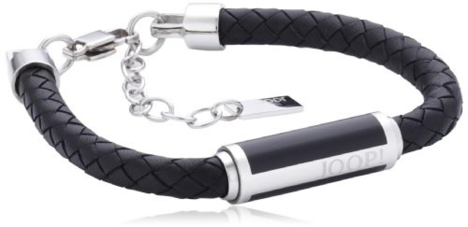 Joop Herren-Armband Sharp Epoxy schwarz Leder schwarz Edelstahl ca. 21.5 cm JPBR10341A215 