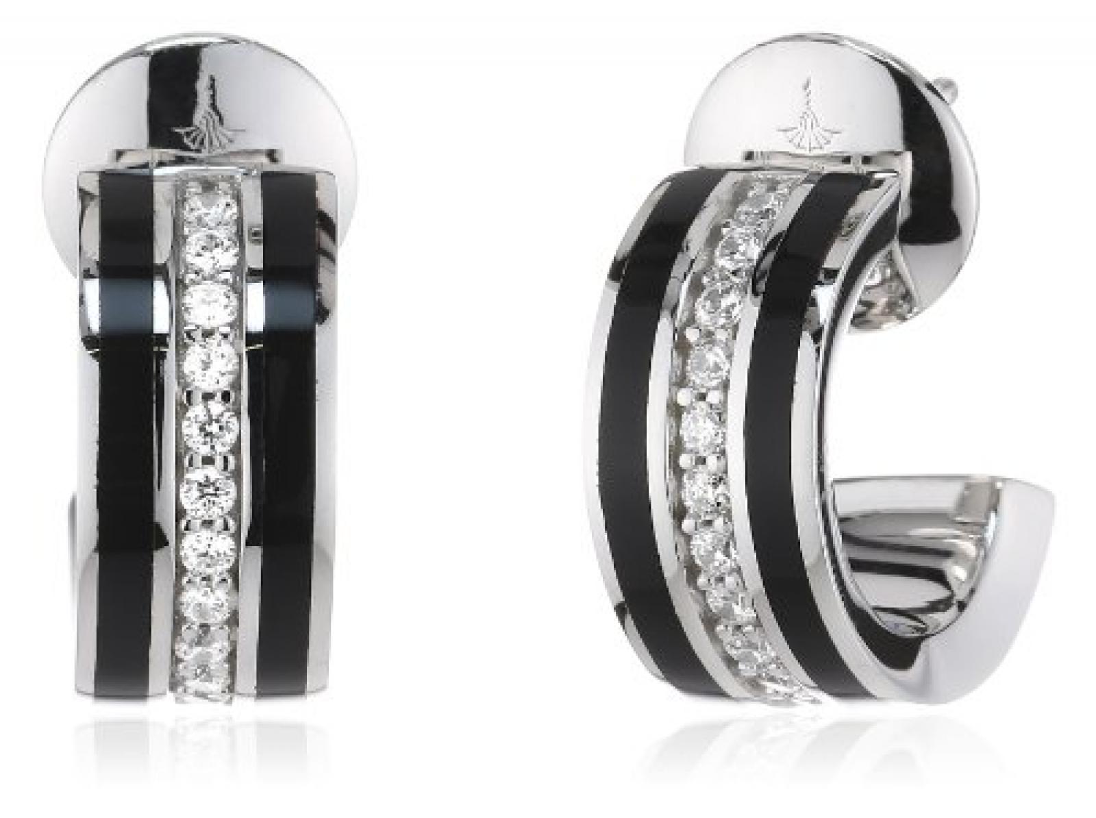 Joop Damen-OhrhÃ¤nger Epoxy schwarz Zirkonia weiss 925 Sterling Silber JPER90254A000 