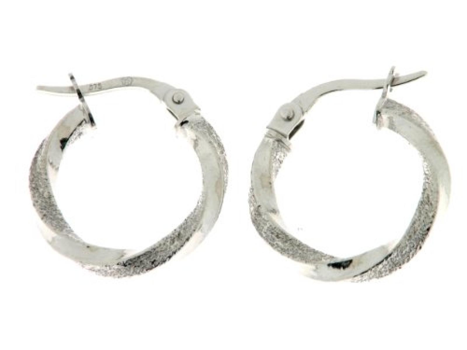 9 Karat (375) Weißgold Damen - Paar Creolen - 30mm