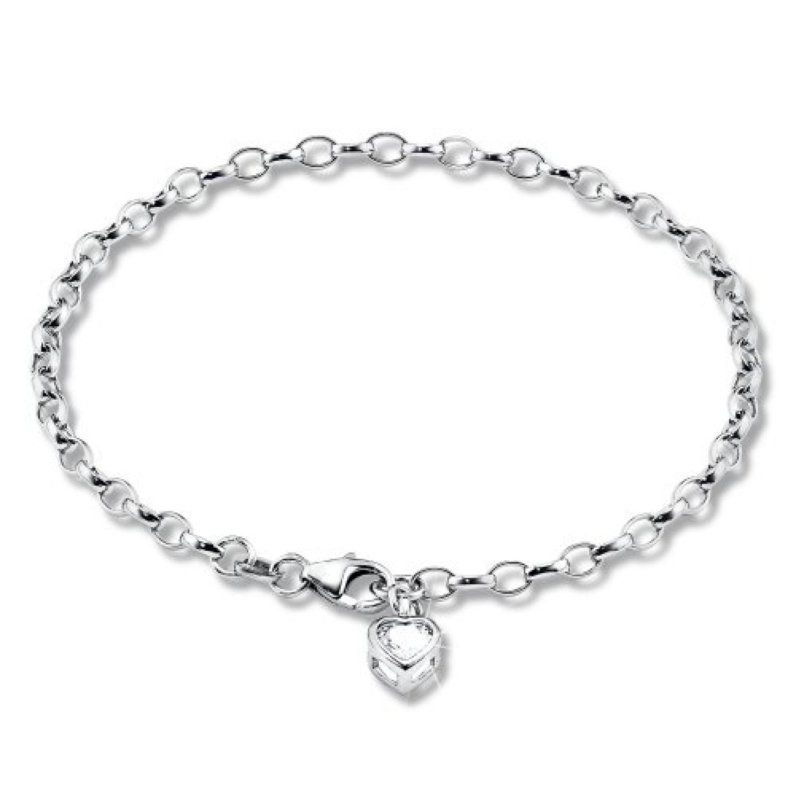 s.Oliver Damen-Charmsarmband 925 Sterling Silber Zirkonia synth. St&auml;rke ca. 3 mm 419857 