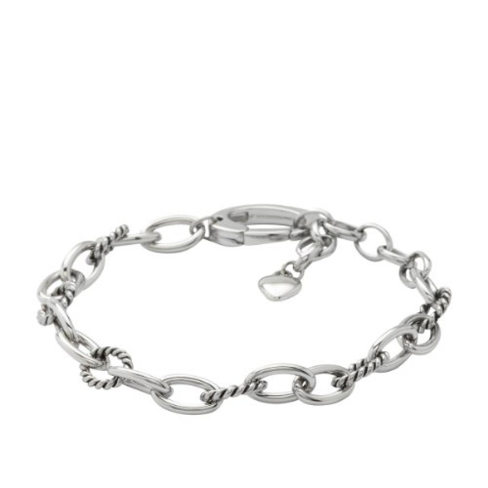 Fossil Damen-Charm Armband Edelstahl 17,5+4 cm JF86680040 