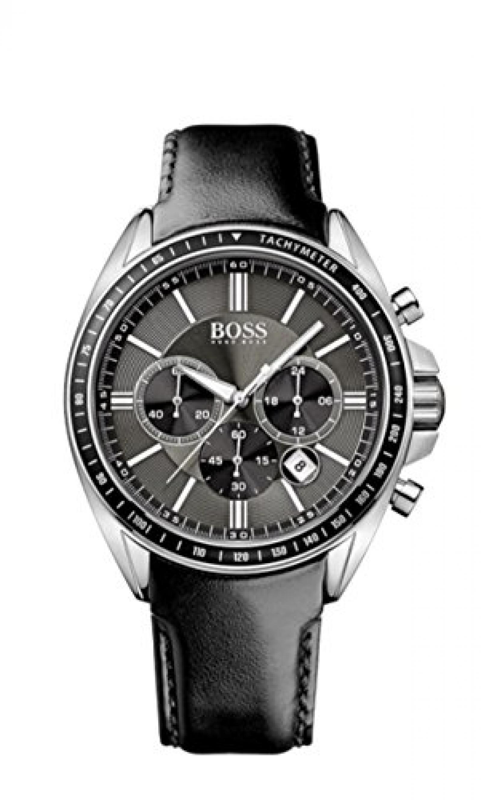 Hugo Boss Herren-Armbanduhr XL Chronograph Quarz Leder 1513085 