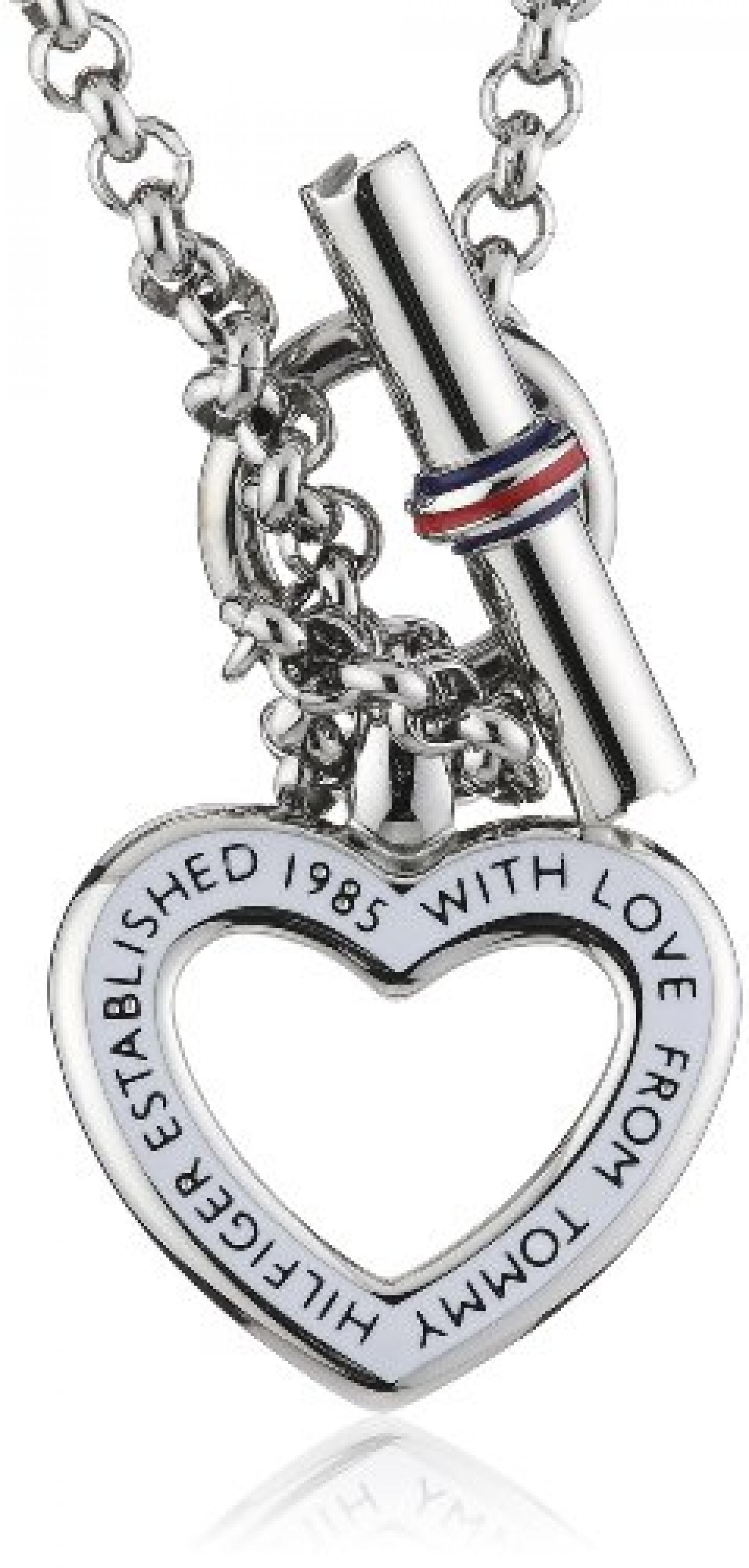 Tommy Hilfiger jewelry Damen-Kette Edelstahl Emaille rot/wei&szlig;/blau 2700277 