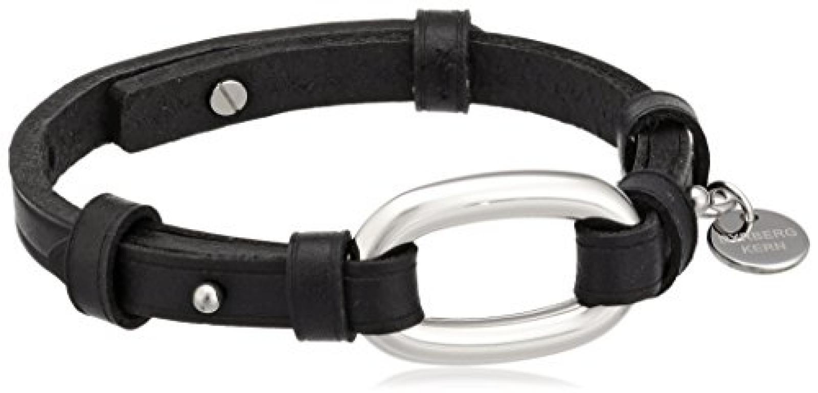 Dyrberg/Kern Damen-Armreif Versilbertes Metall Leder 336265 