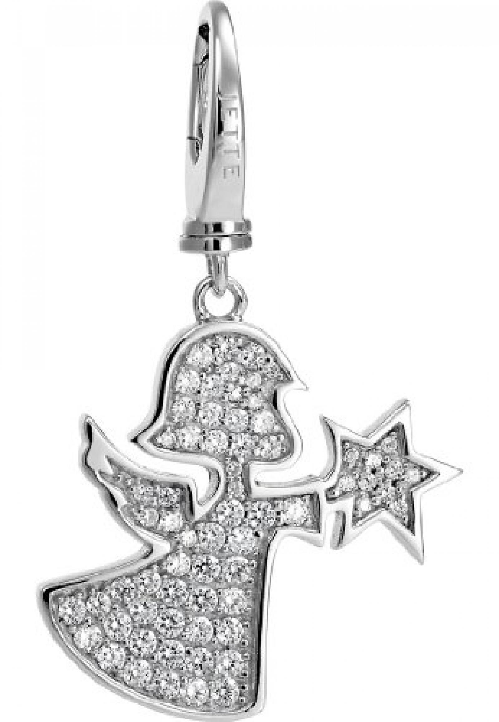 JETTE Charms Damen-Charm CHARM 925er Silber 66 Zirkonia One Size, silber 