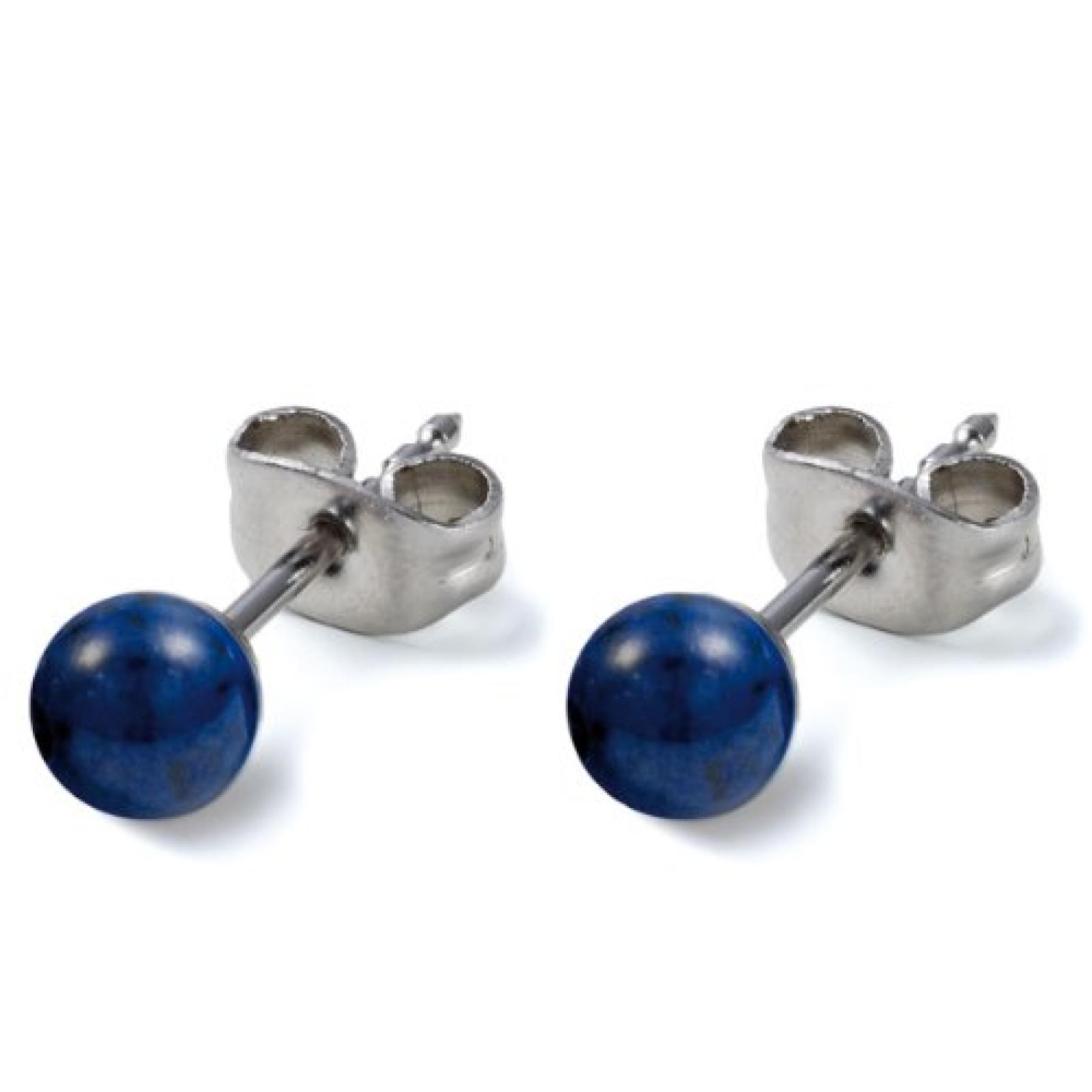 Monomania Damen-Ohrstecker Edelstahl 2 Lapislazulikugeln blau 5 mm 31228 Monomania Damen-Ohrstecker Edelstahl 2 Lapislazulikugeln blau 5 mm 31228