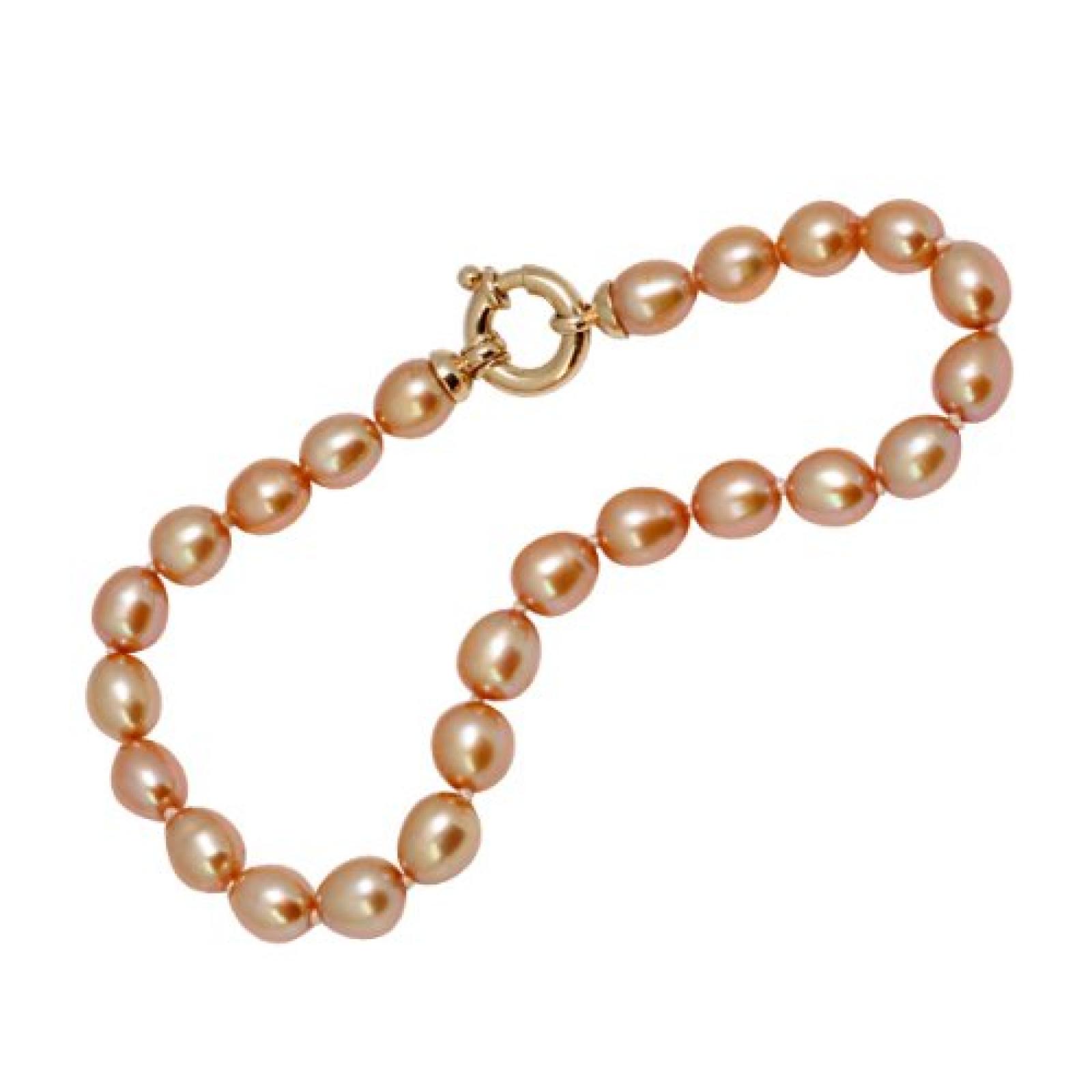 Bella Donna Damen-Armband 585 Gelbgold Süßwasser-Zuchtperlen gold-farbig 100506 Bella Donna Damen-Armband 585 Gelbgold Süßwasser-Zuchtperlen gold-farbig 100506