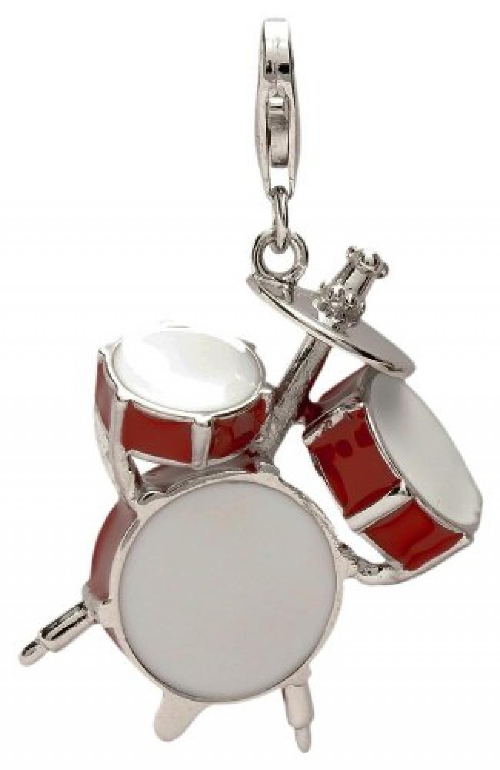 Rafaela Donata Charm Collection Damen-Charm Schlagzeug 925 Sterling Silber Emaille rot / weiß  60602083 