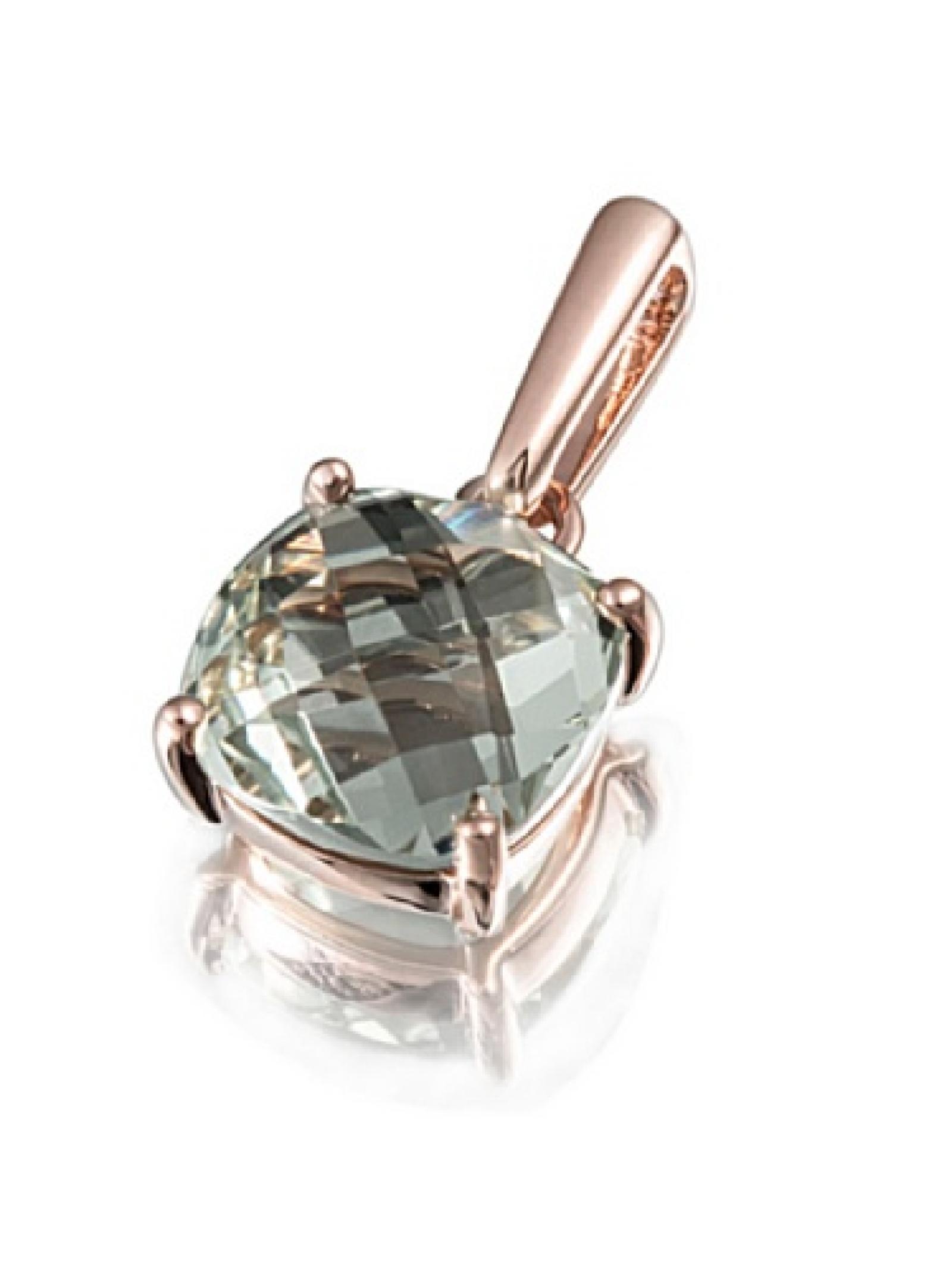 Goldmaid Damen-Anh&auml;nger 9 Karat 375 Rotgold Schachbrettschliff Rotgold 1 gr&uuml;ner Amethyst Fa A5422RG 