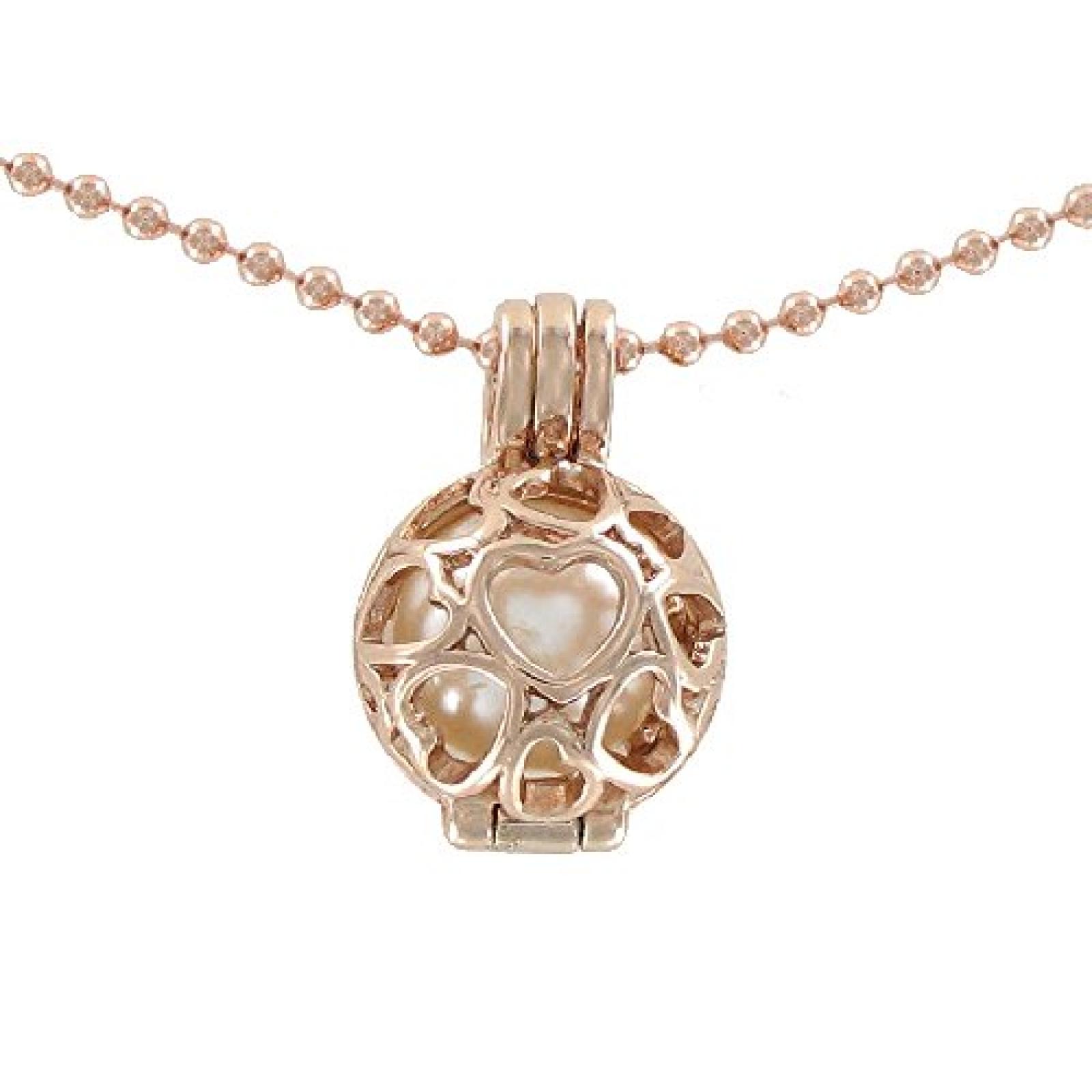 Eligo Jewellery 12mm Kugel + Rosegold Anh&auml;nger + Halskette (70cm oder 90cm) Set #4 