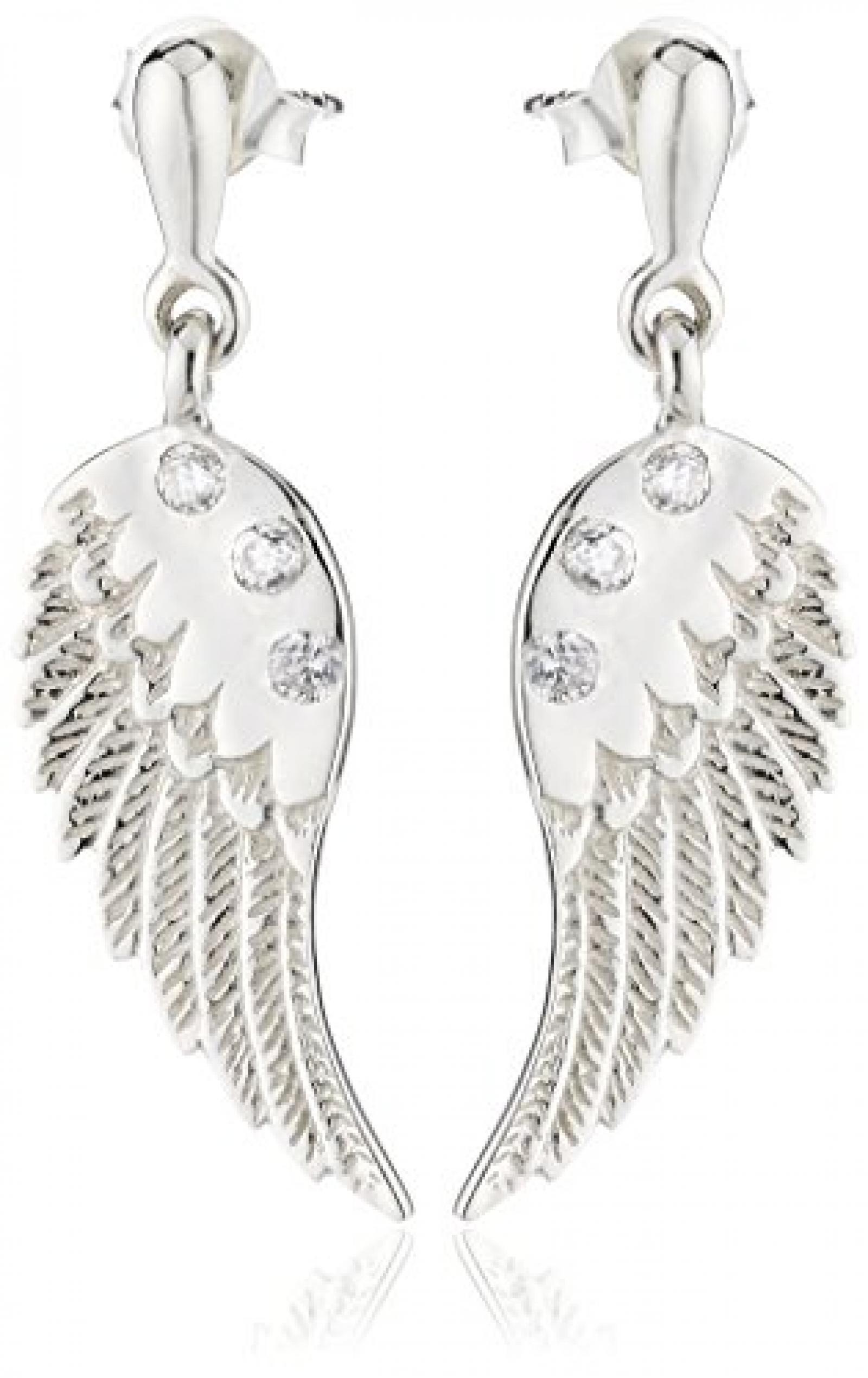 Elli Ohrringe Damen Feder Boho Hippie in 925 Sterling Silber vergoldet