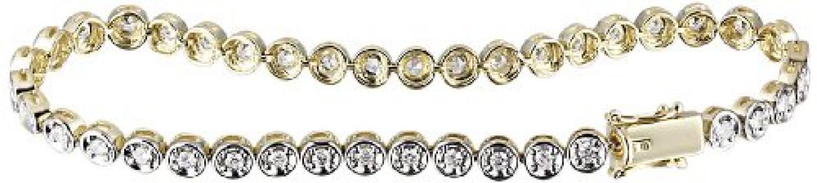 Goldmaid Damen-Armband 9 Karat 375 Gelbgold Memoire-Tennis 40 weiße Zirkonia 19,5 cm Zi A2908GG Goldmaid Damen-Armband 9 Karat 375 Gelbgold Memoire-Tennis 40 weiße Zirkonia 19,5 cm Zi A2908GG