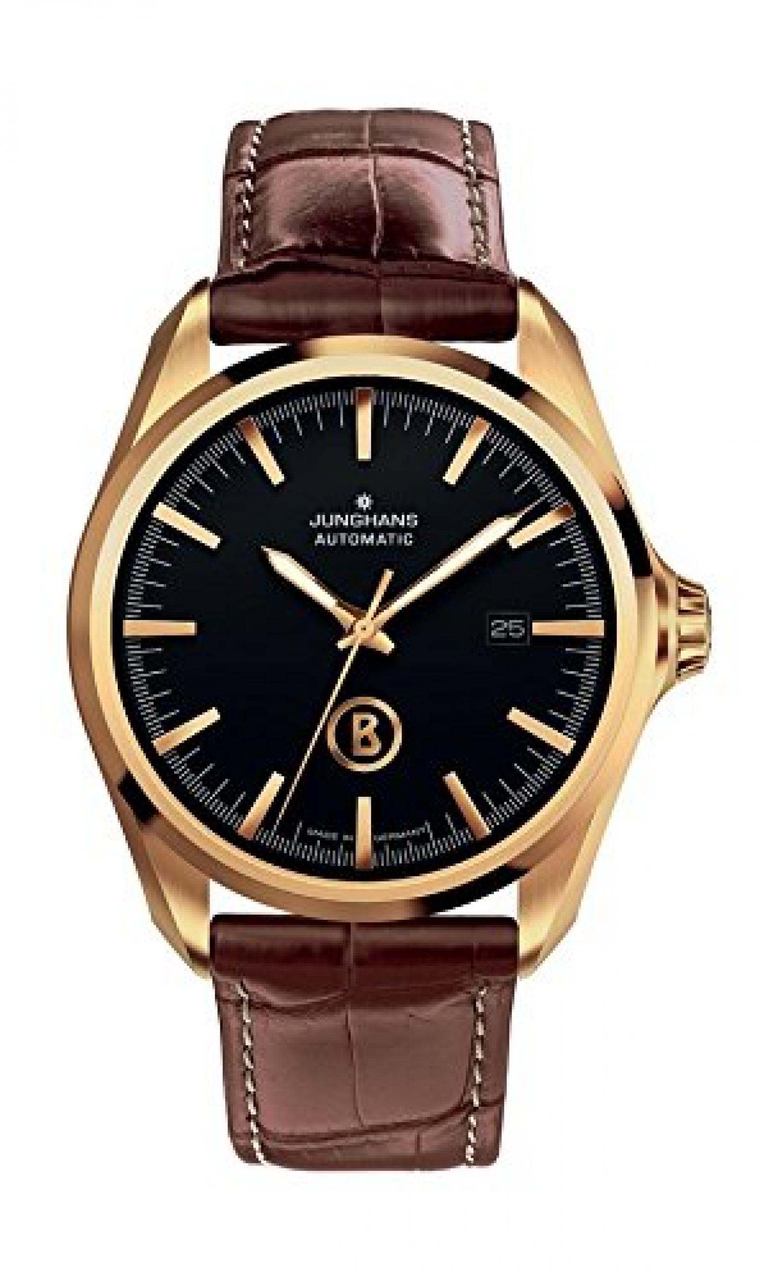 Junghans Herren-Armbanduhr XL Bogner Willy Automatic Analog Automatik Leder 027/7272.00 