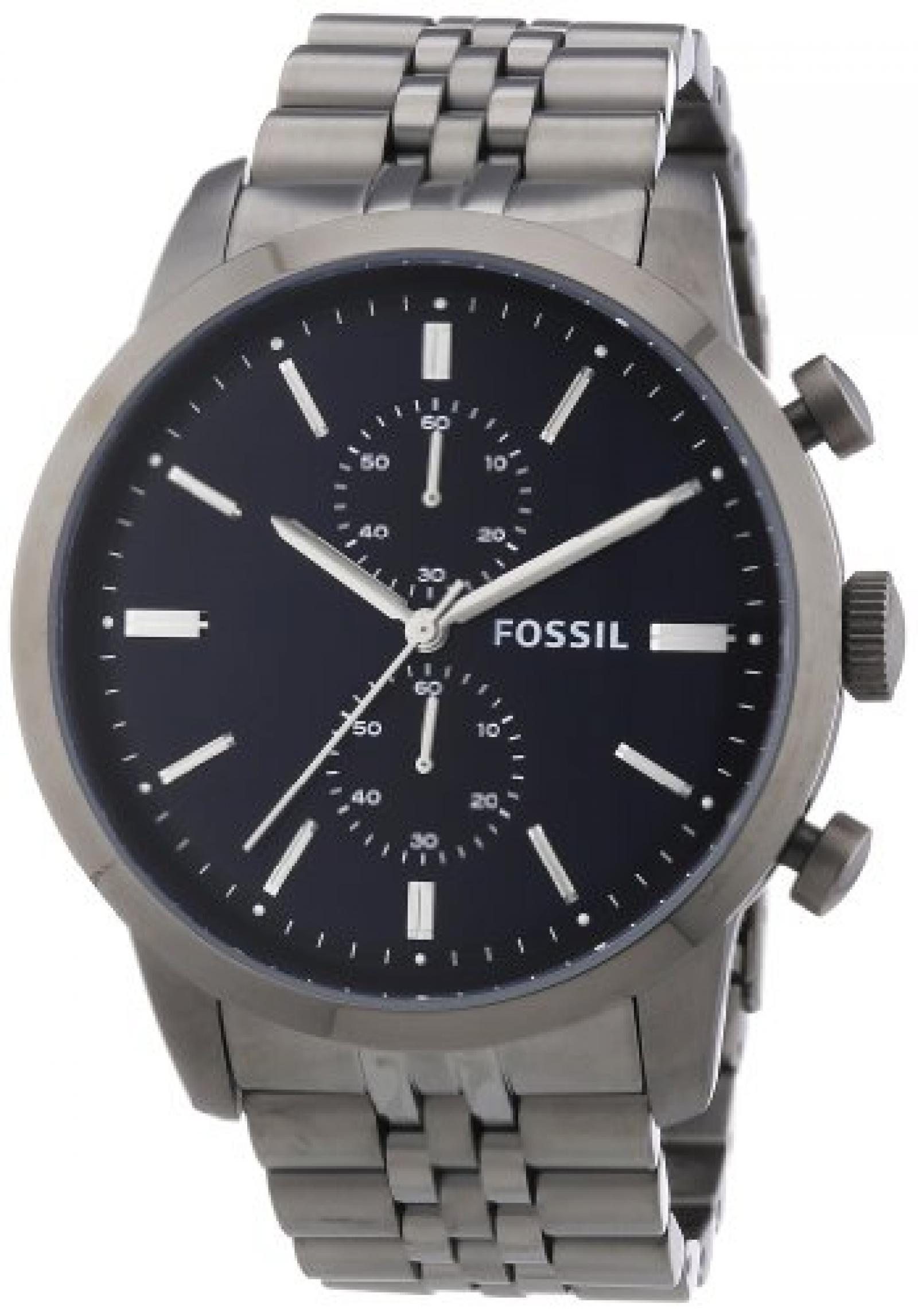 Fossil Herren-Armbanduhr XL Chronograph Quarz Edelstahl FS4786 