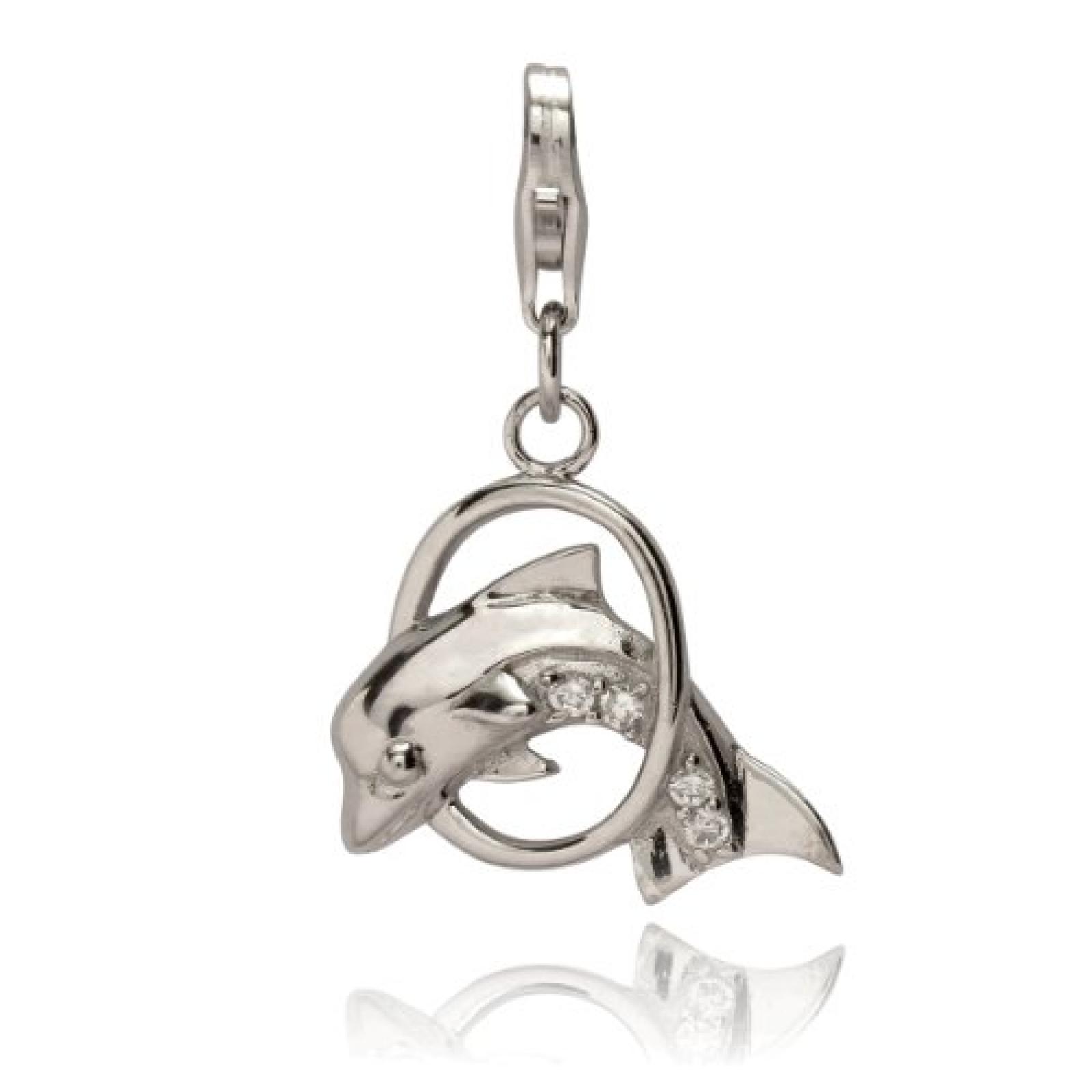 Rafaela Donata Charm Collection Damen-Charm Delphin 925 Sterling Silber Zirkonia wei&szlig;  60601022 