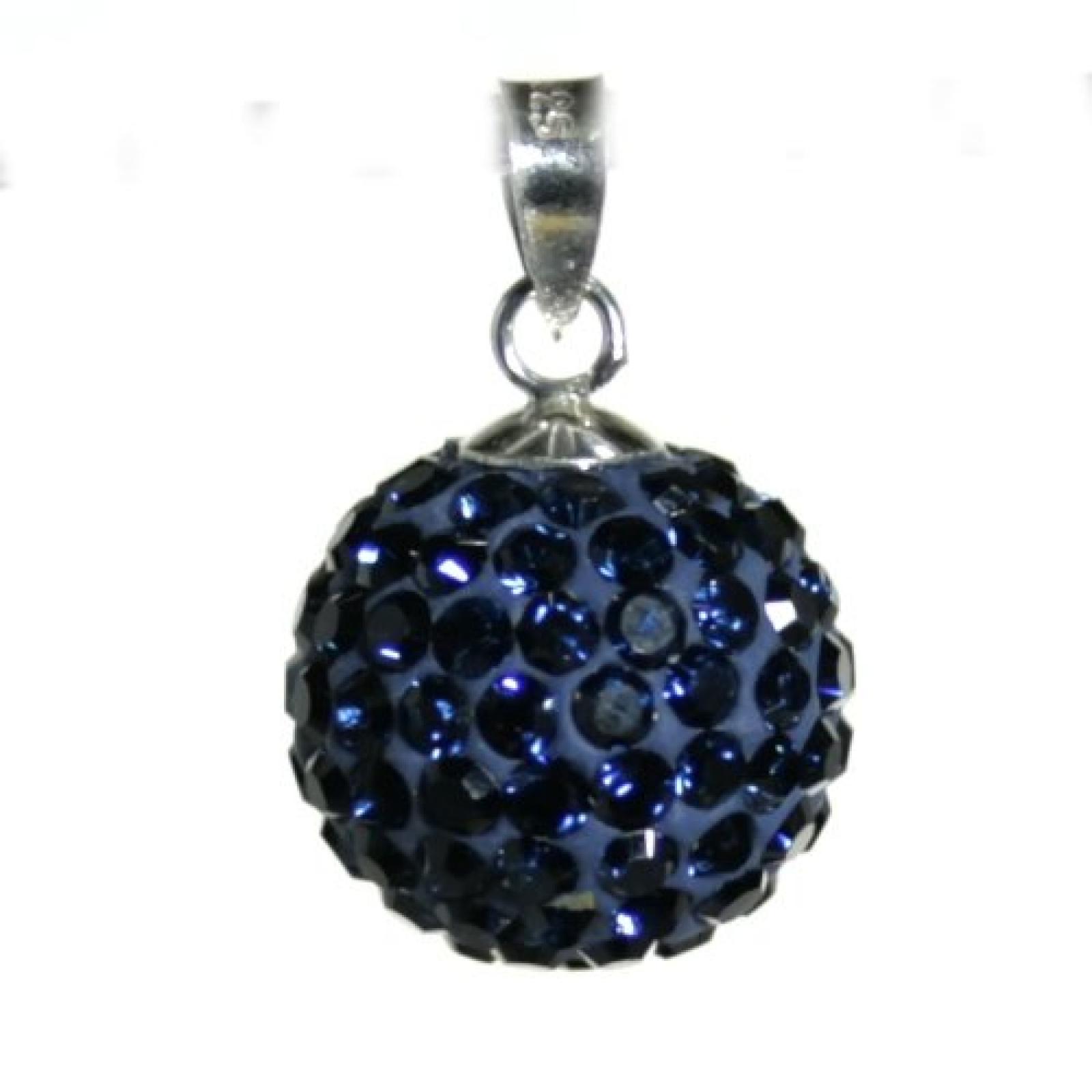Bella Carina Damen Anhänger mit Kristall Elements, 14 mm montana blau, 925 Sterling Silber Bella Carina Damen Anhänger mit Kristall Elements, 14 mm montana blau, 925 Sterling Silber