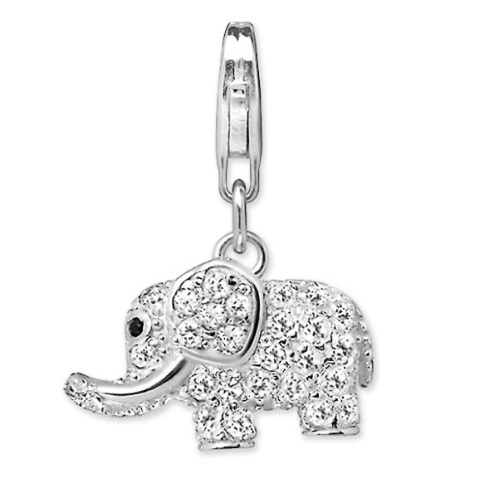 Rafaela Donata Charm Collection Damen-Charm Elefant 925 Sterling Silber Zirkonia weiß  60600275 