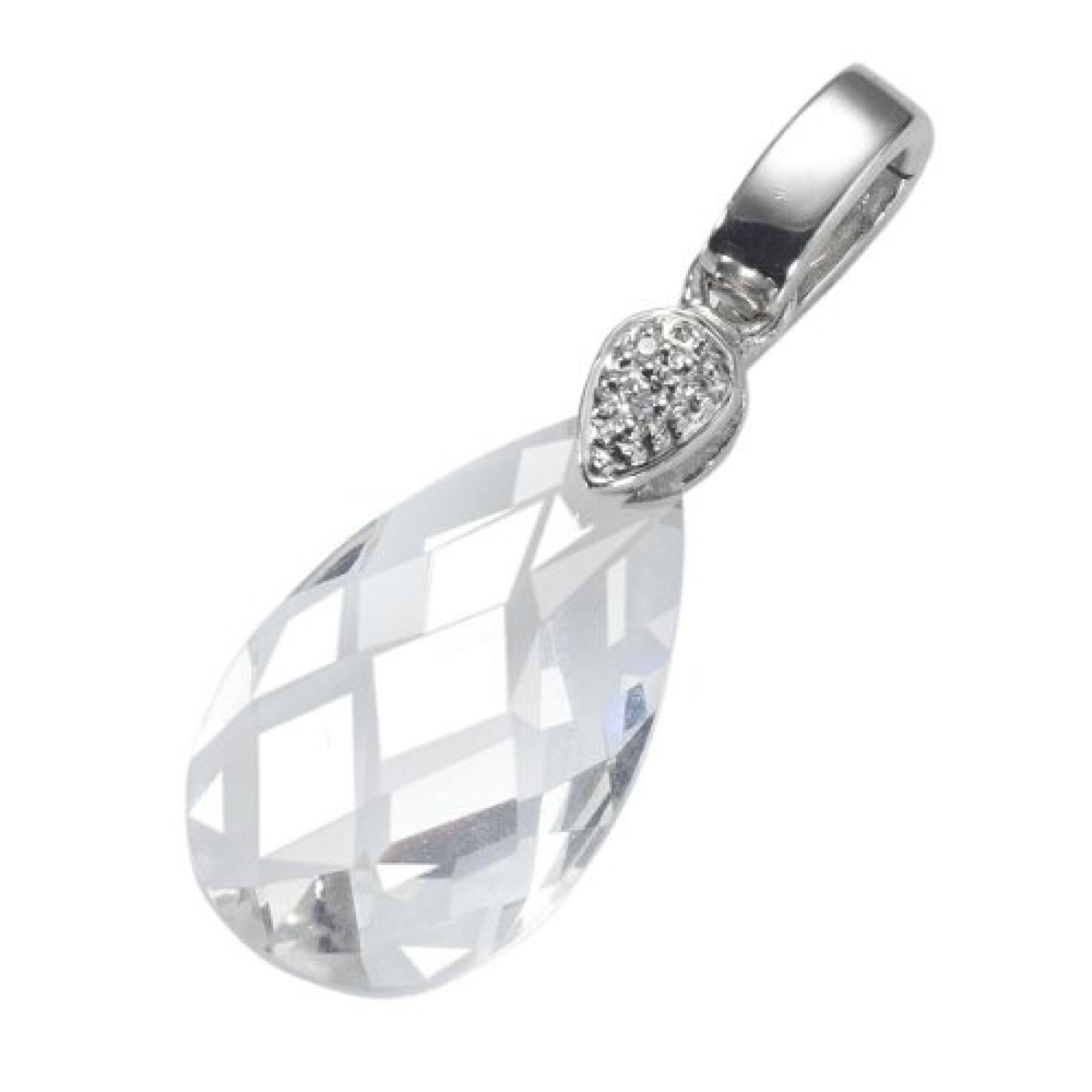 Celesta Damen-Charm Clipverschlu&szlig; 925 Sterlingsilber 4 wei&szlig;e Zirkonia 360240837-1 