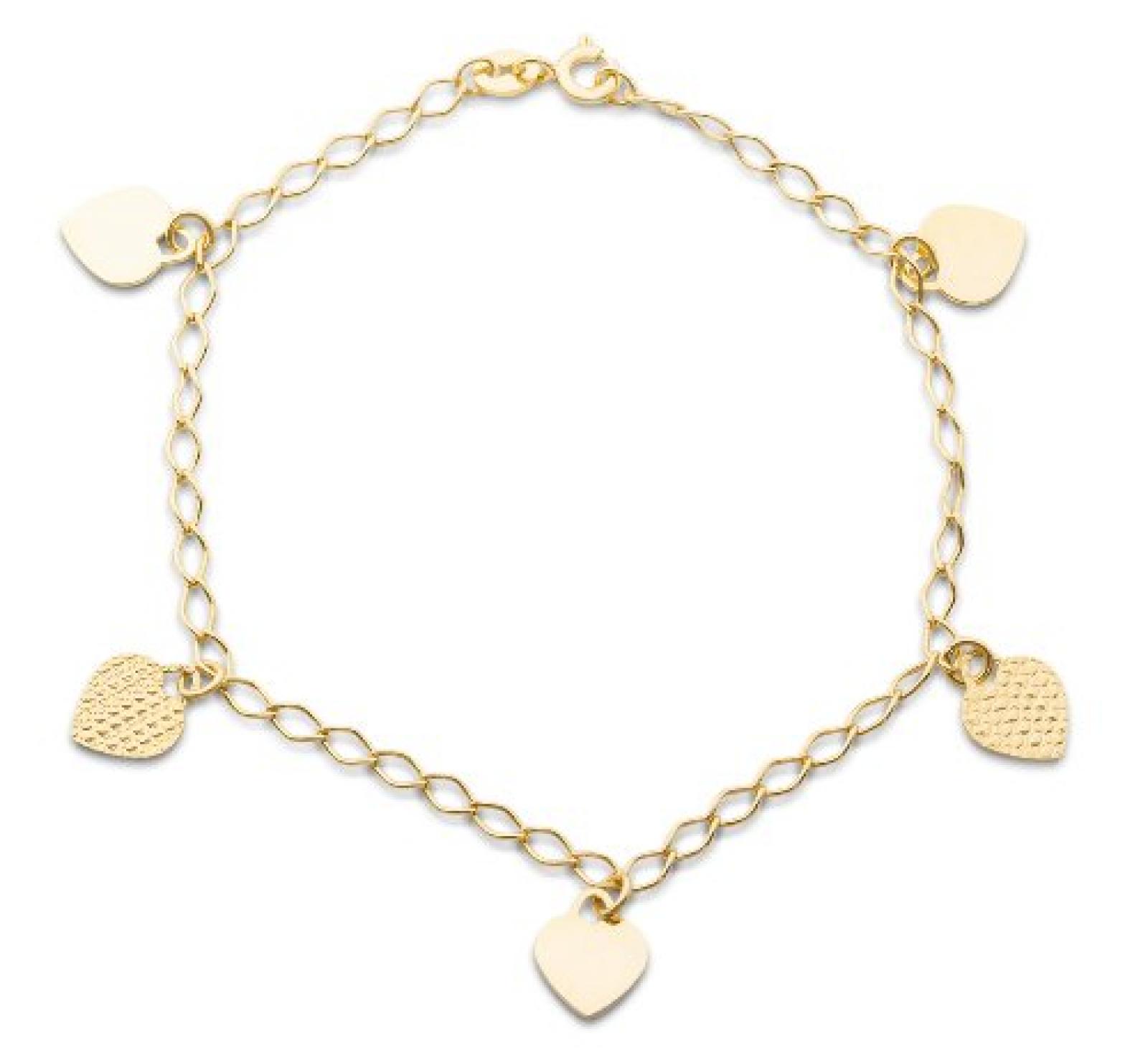 Miore Damen-Armband 9 Karat 375 Gelbgold Herzanhänger 19cm MSIL934B 
