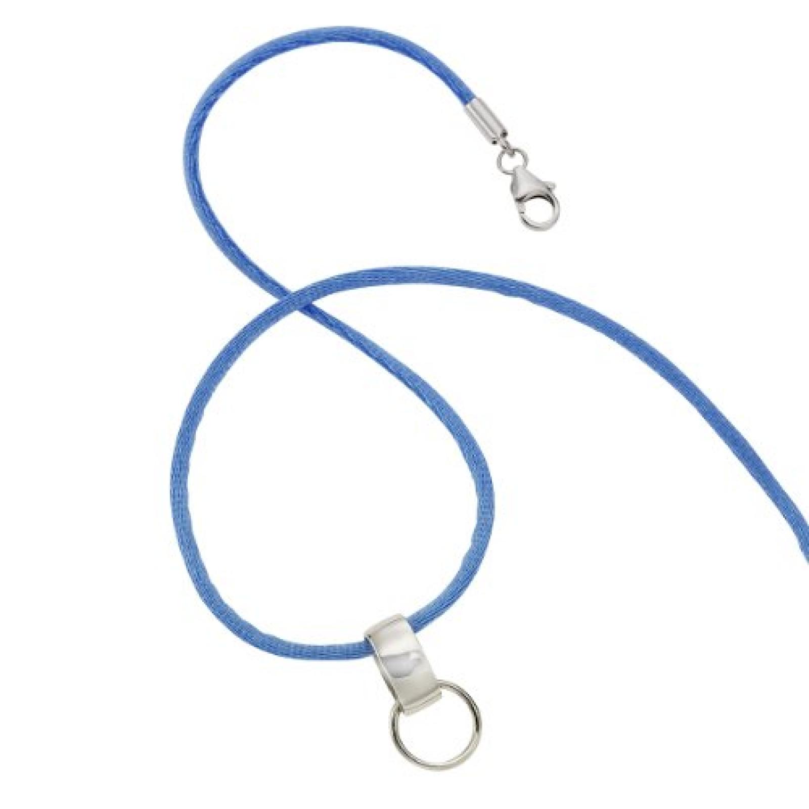 Zeeme Damen-Anh&auml;nger Mit Blauem Textilband 60+5Cm 925/- Sterling Silber 500250546-60 