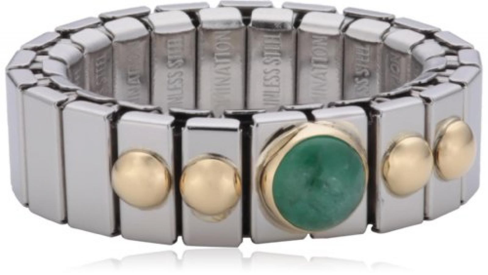 Nomination Damen-Ring Klein Sowie 1 Halb in Smaragd Ring größe variabel 040102/009 