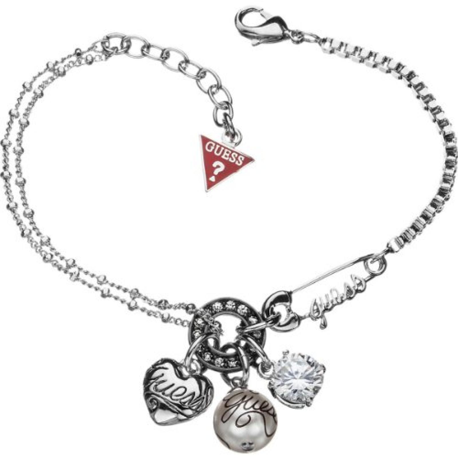 Guess Damen-Armband Metall mit mehreren Anhängern UBB81014 Guess Damen-Armband Metall mit mehreren Anhängern UBB81014