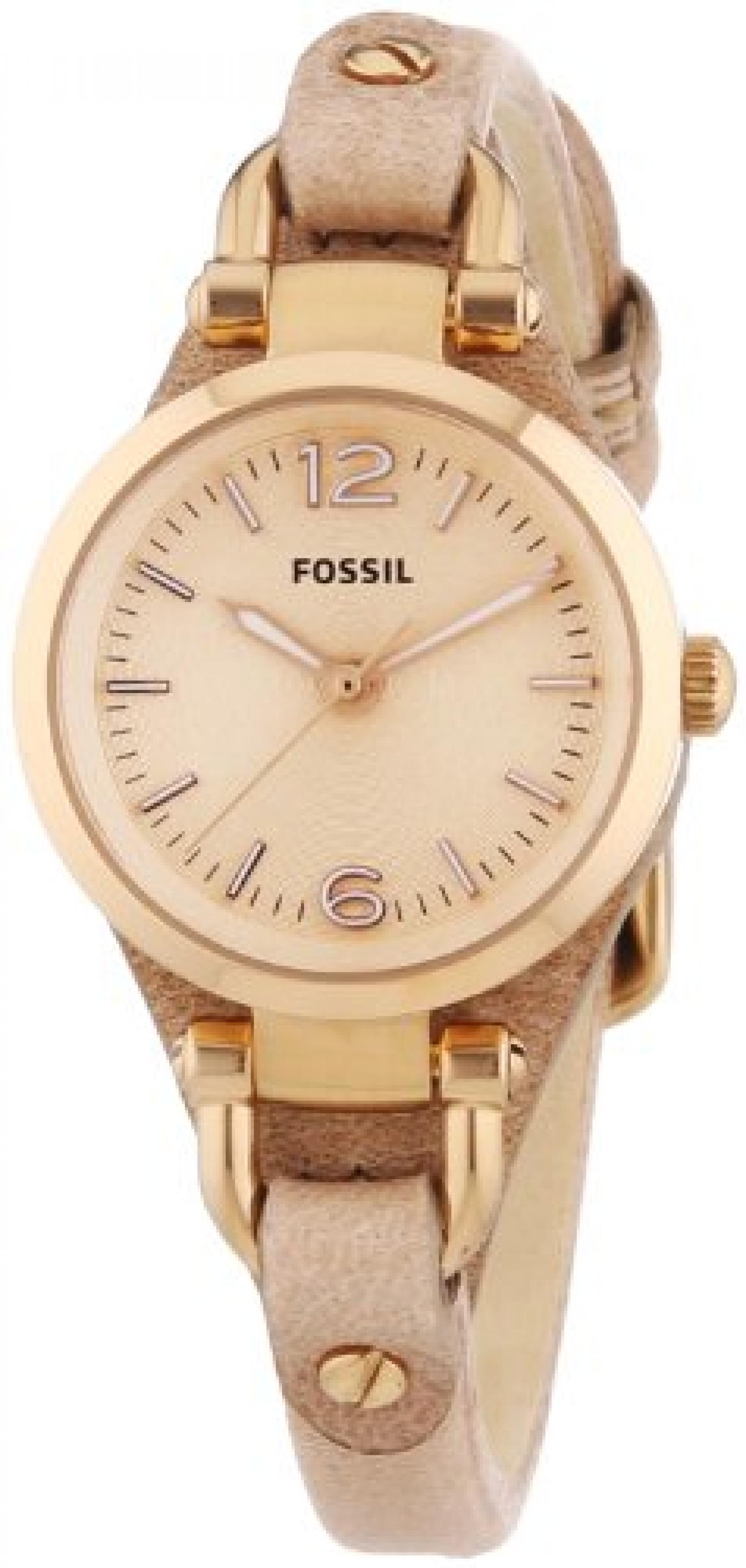 Fossil Damen-Armbanduhr XS Georgia Mini Analog Quarz Leder ES3262 