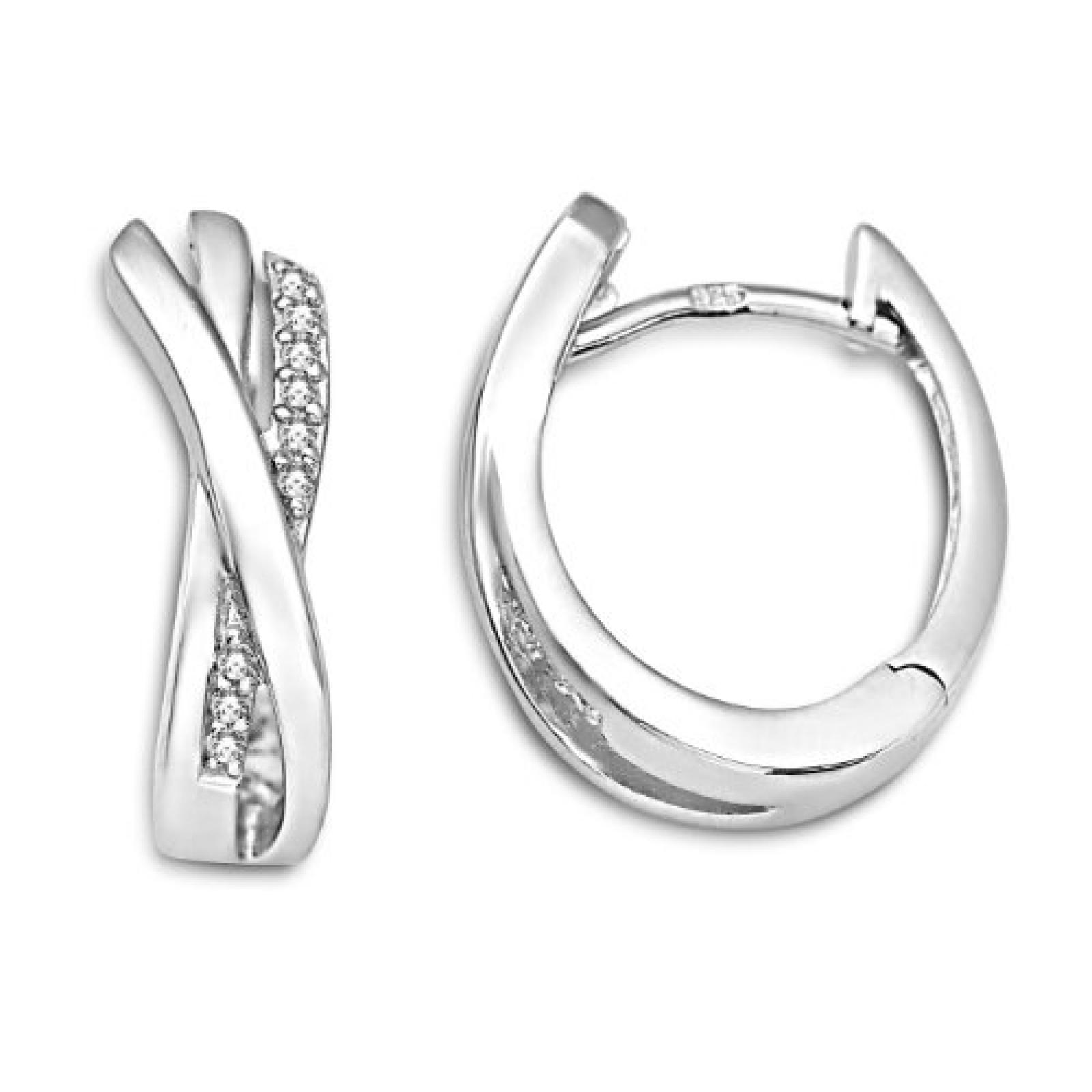 Miore Damen-Creolen 925 Sterling Silber Zirkonia MSM137E 