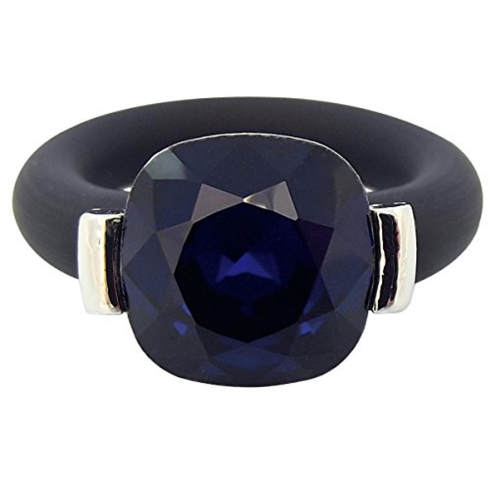 Ring mit SWAROVSKI ELEMENTS - Farbe Silber Dark Indigo - Blau - Schwarz - Made in Germany 