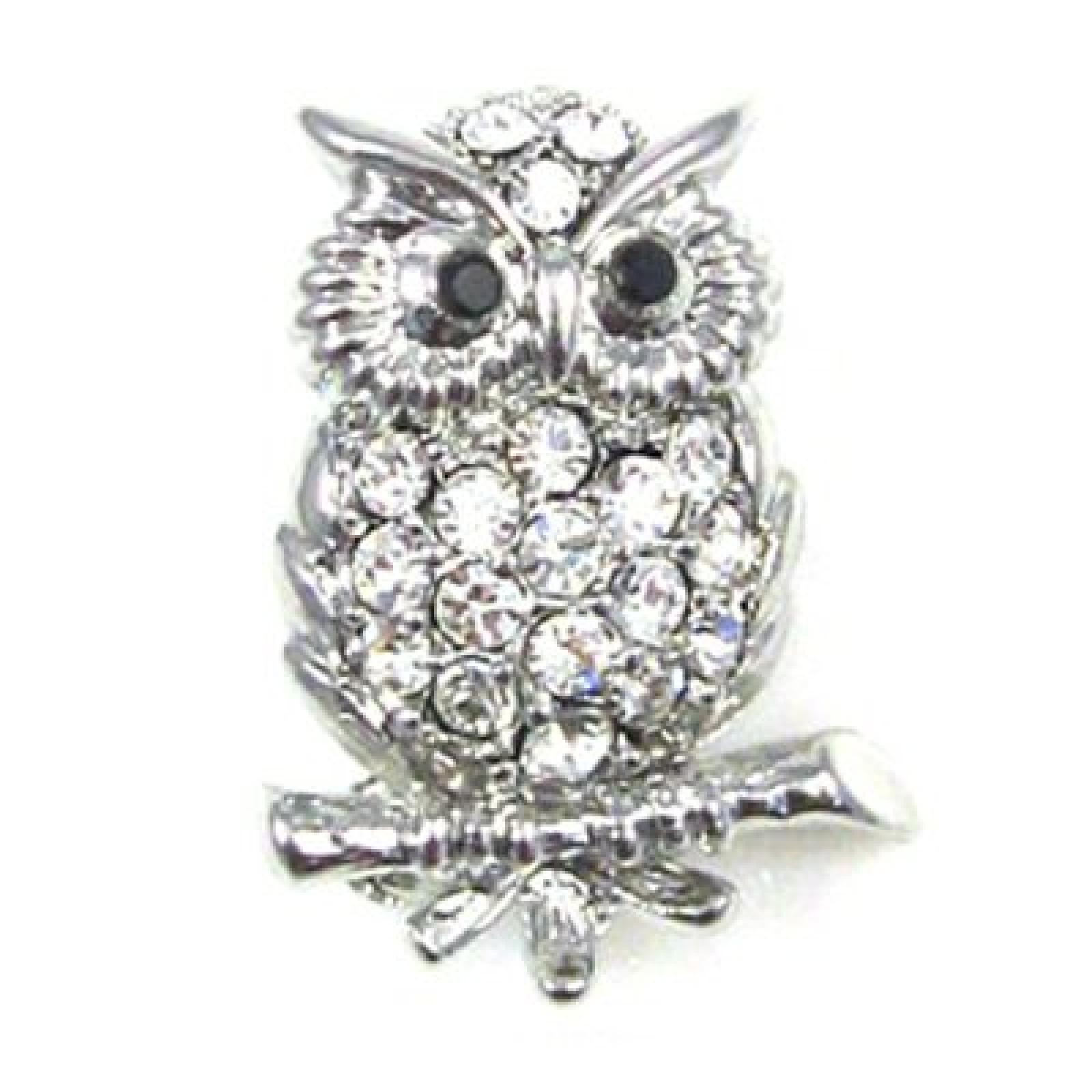 PYNK JEWELLERY Brooches Store Brosche Motiv Eule klein Swarovski