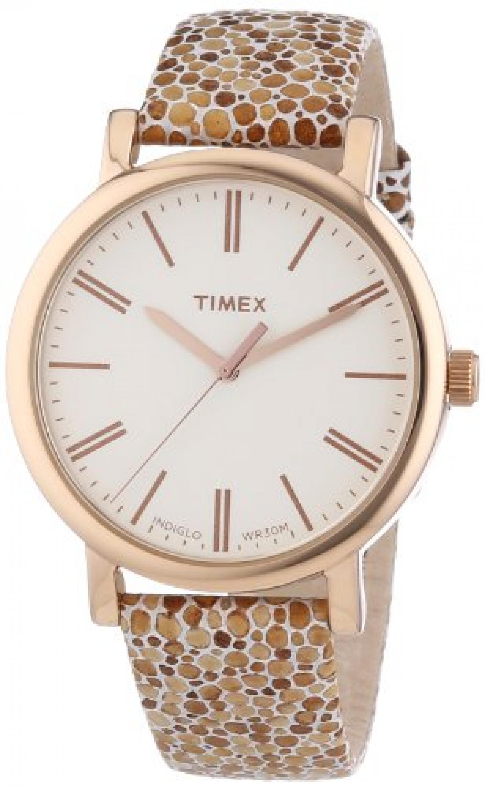 Timex Damen-Armbanduhr Originals Classic Round Analog Quarz Leder T2P325 