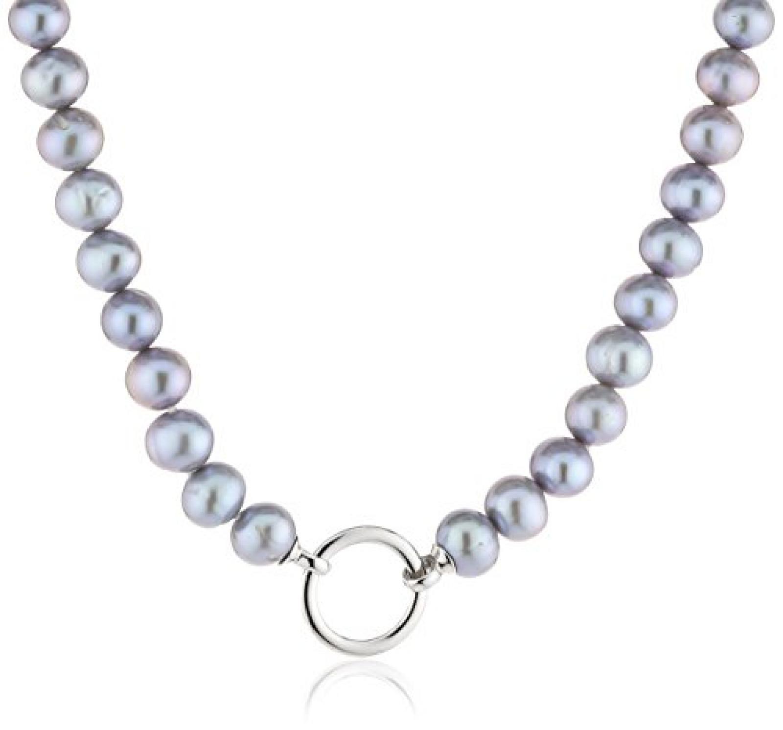 Celeste Damen-Collier 925/- Sterling Silber, 45cm, Süßwasserzuchtperlen grau,360250136 