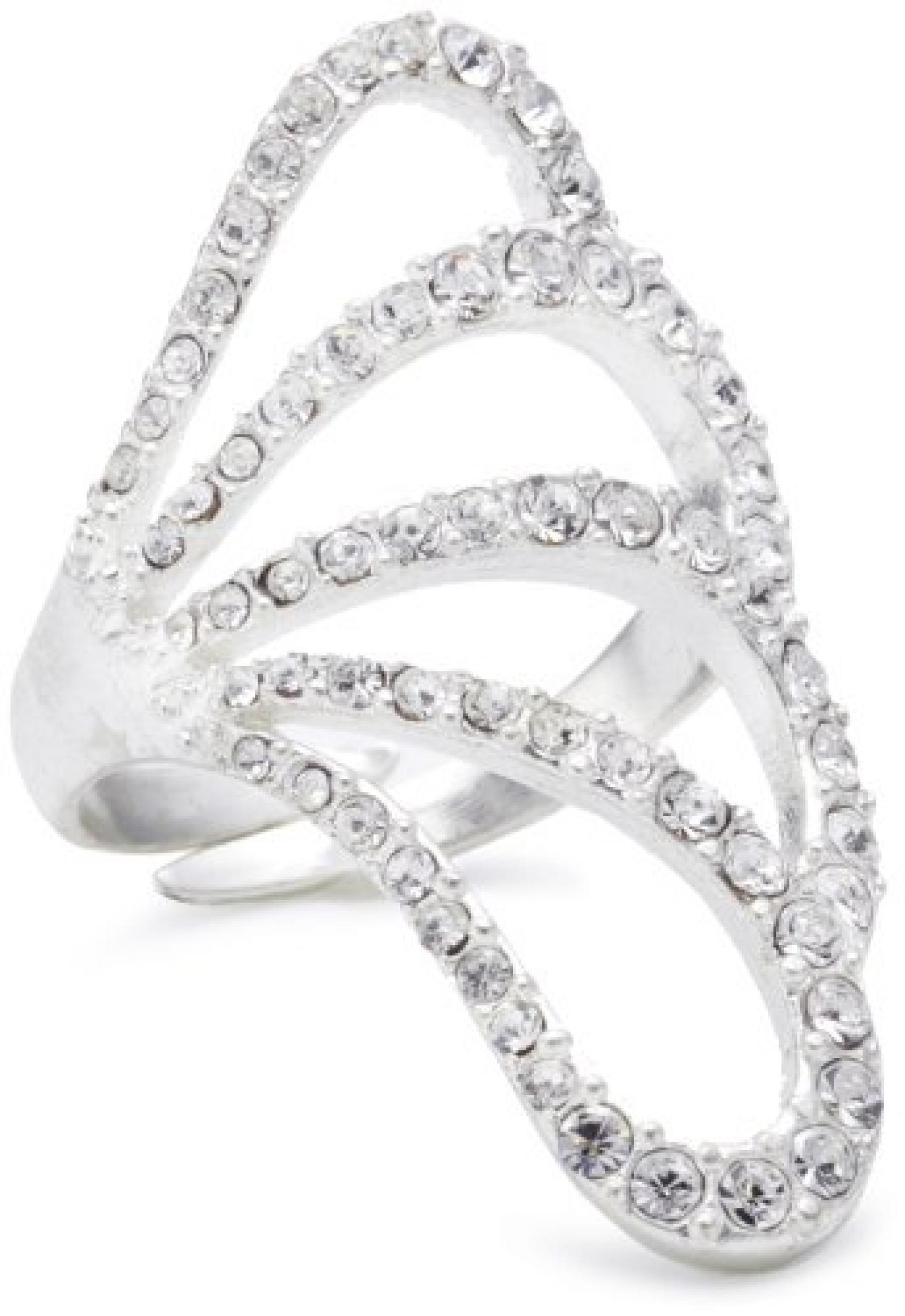 Pilgrim Jewelry Damen-Ring aus der Serie Big rings versilbert kristall verstellbar 3.2 cm 241235014 größenverstellbar 