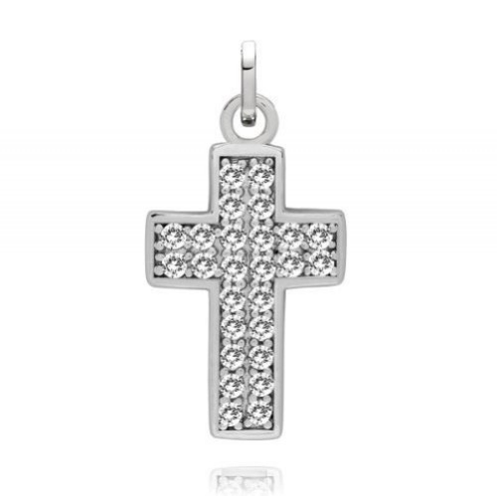 Rafaela Donata Damen-Anhänger Classic Collection Kreuz Zirkonia weiß 925 Sterling Silber 60837063 