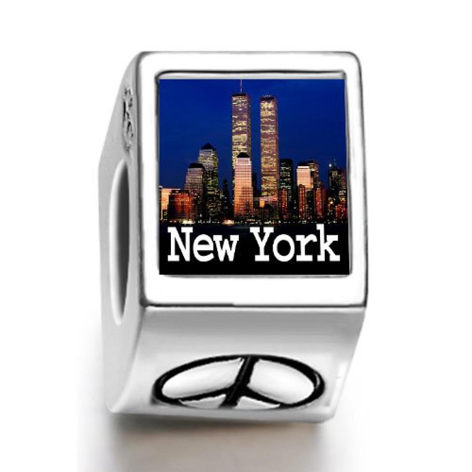 die Nacht in New York City Foto Friedenssymbol European Bead 